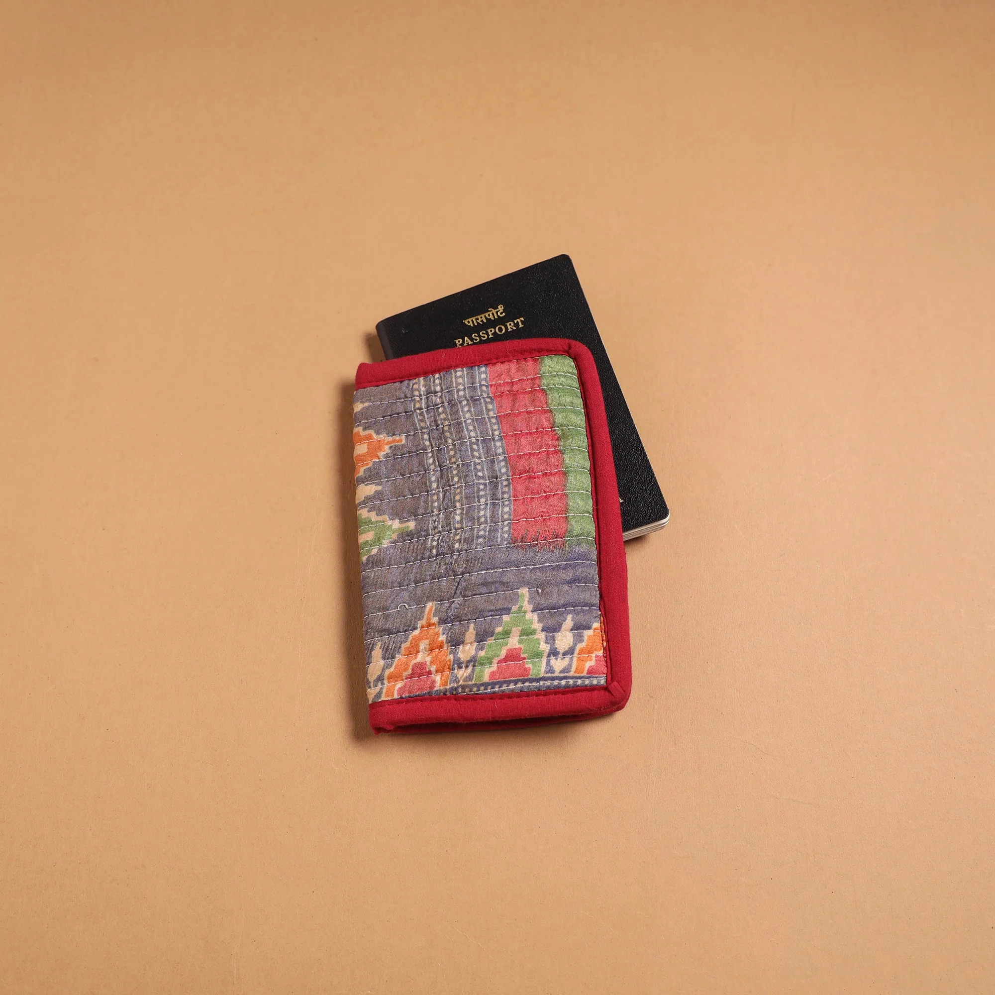 Multicolor - Handmade Quilted Printed Fabric Passport Cover 12