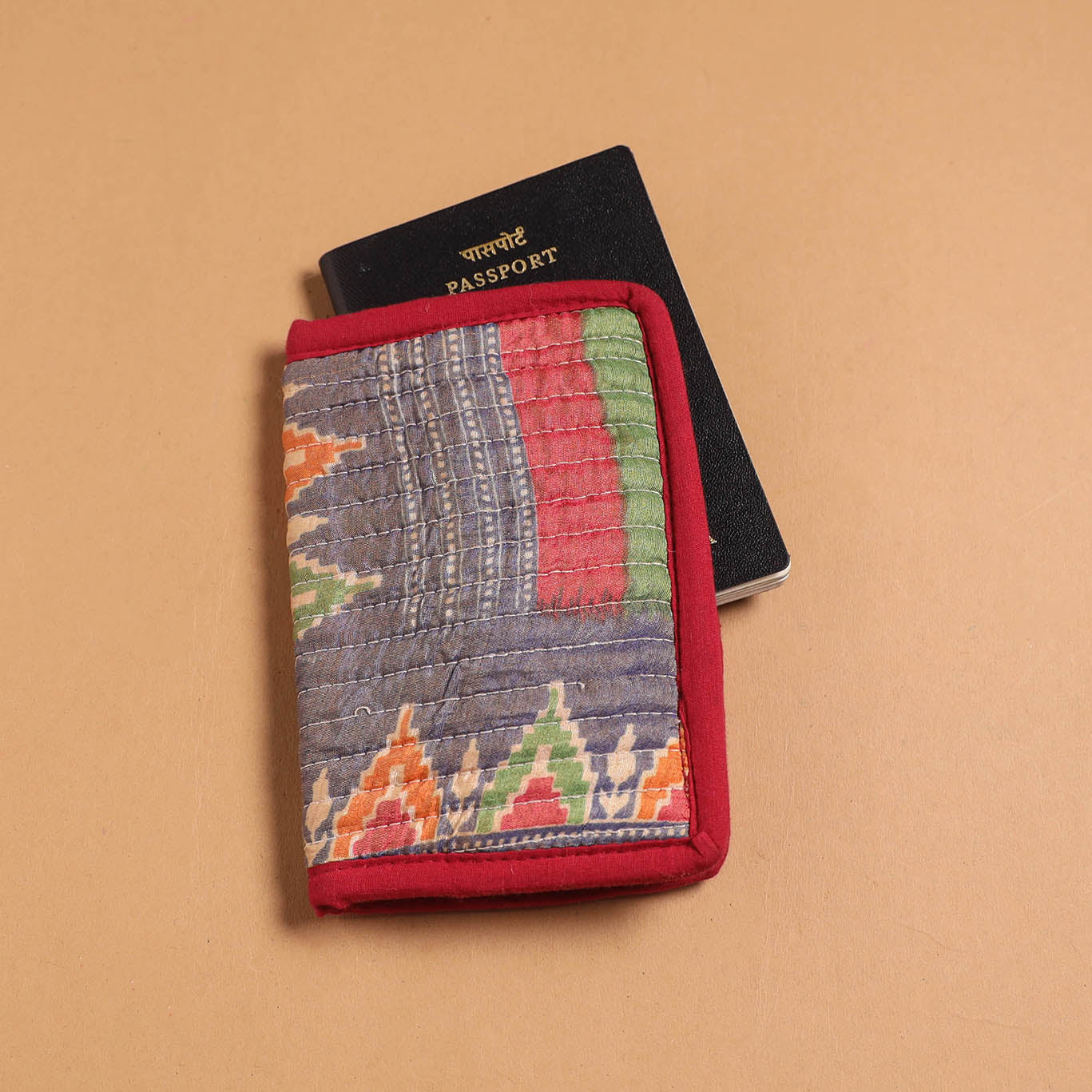 Multicolor - Handmade Quilted Printed Fabric Passport Cover 12 - Image 2