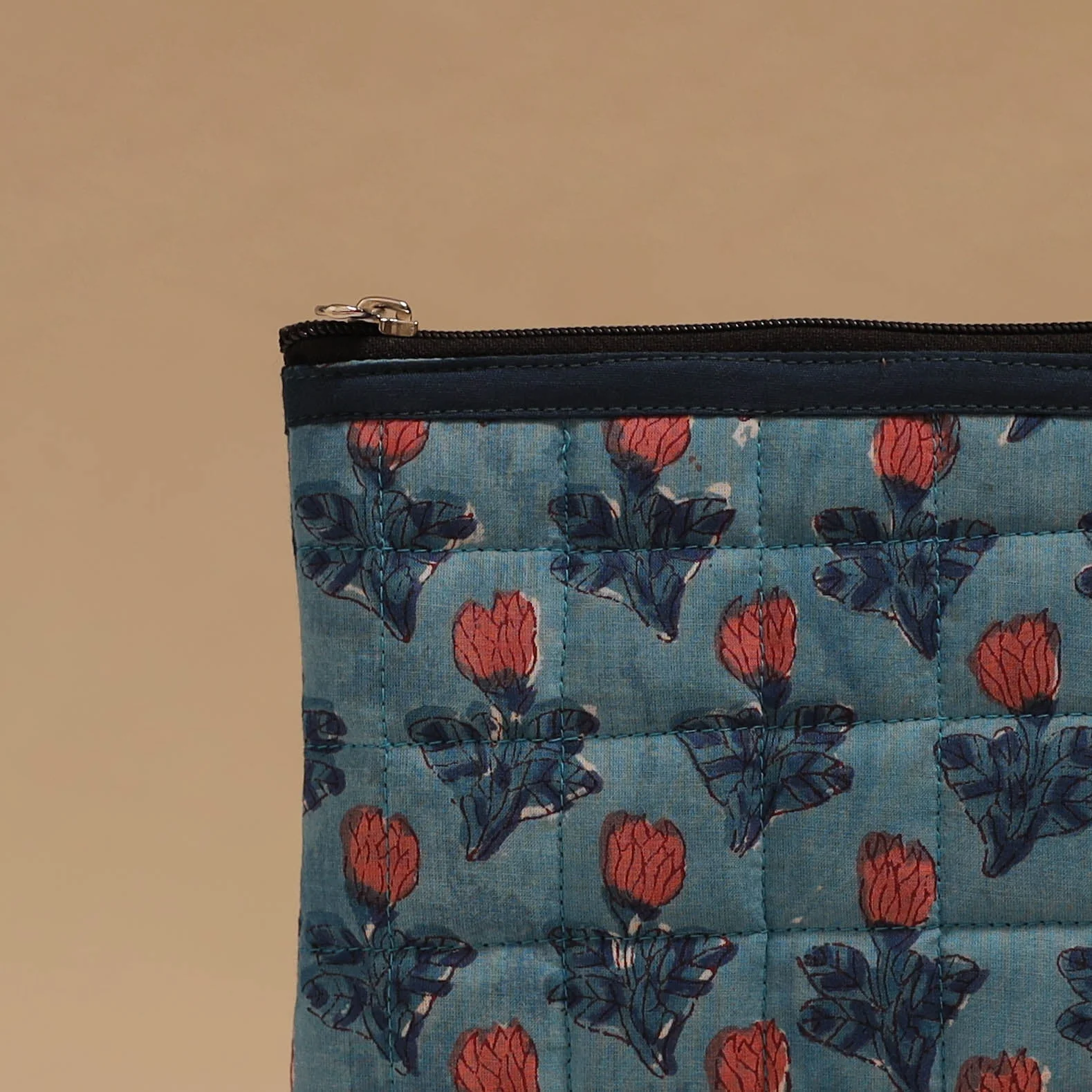 Blue - Handmade Quilted Utility Pouch 03 - Image 3