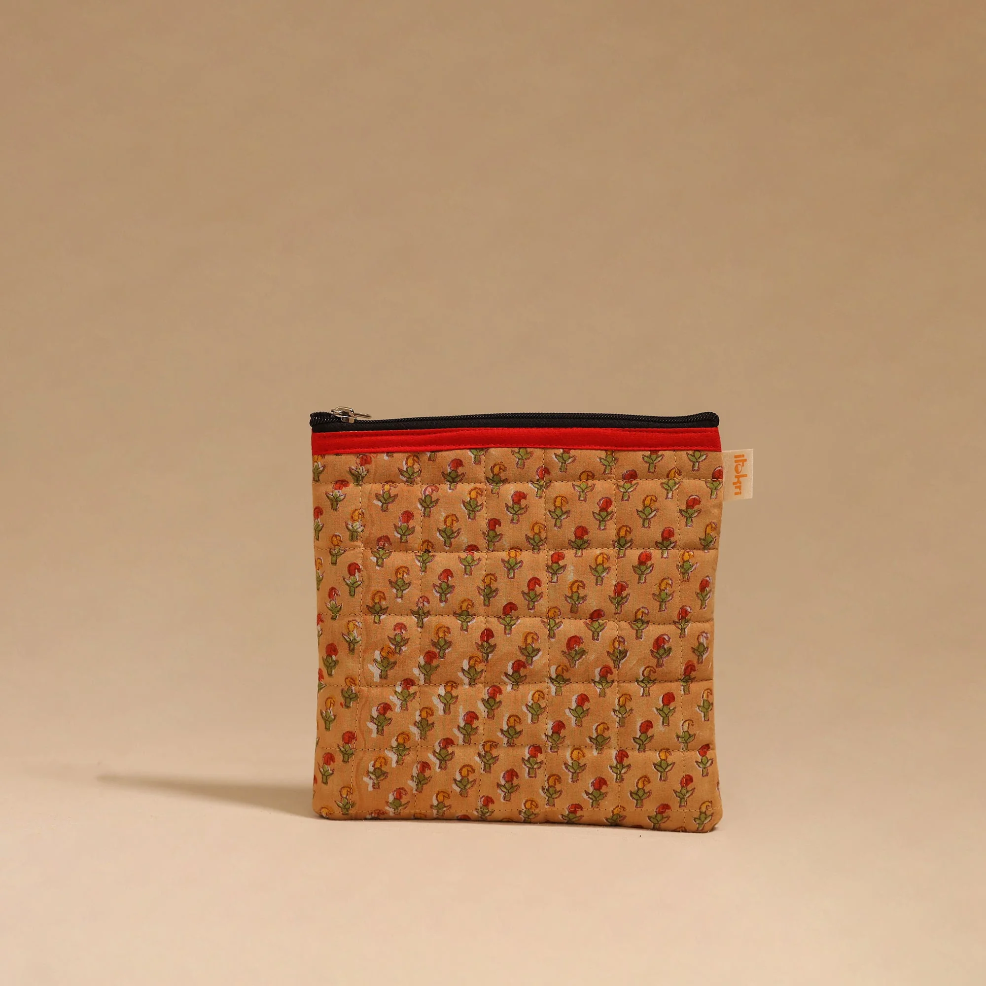Orange - Handmade Quilted Utility Pouch 05