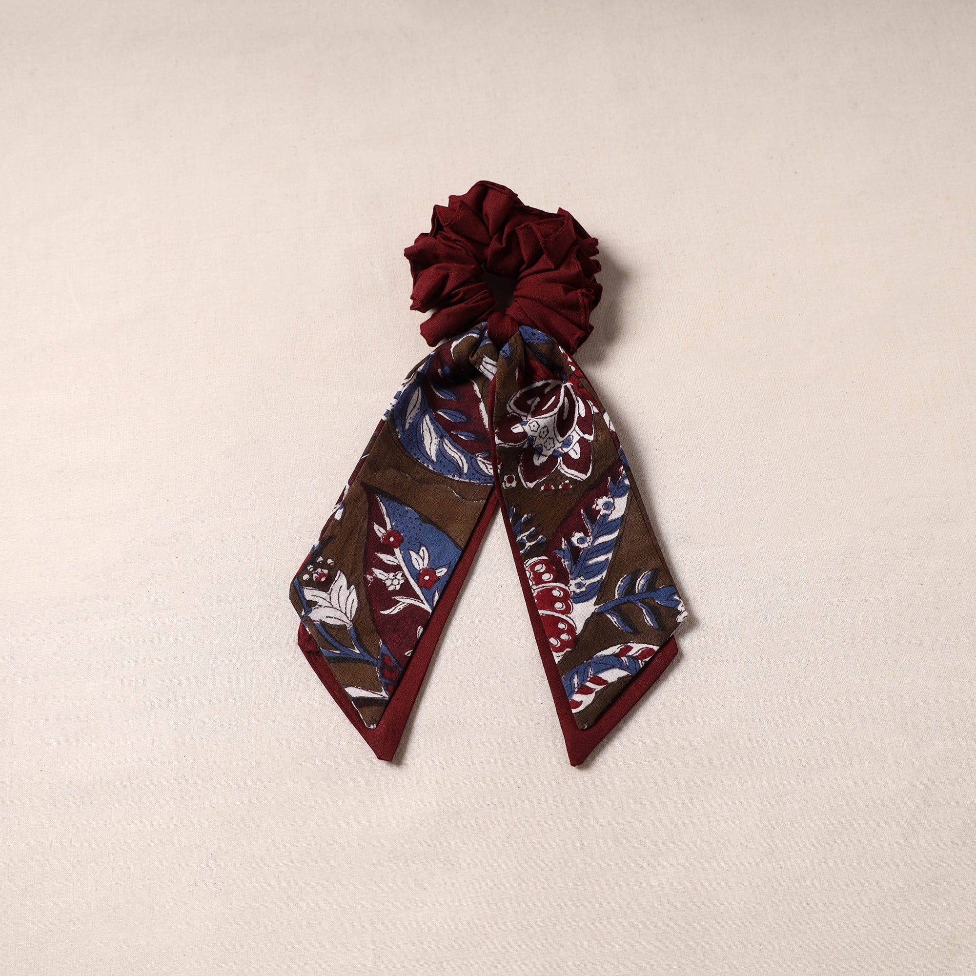 Maroon - Handmade Rubber Band/Scarf Scrunchie 01