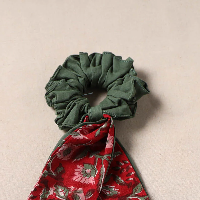 Multicolor - Handmade Rubber Band/Scarf Scrunchie 03 - Image 2