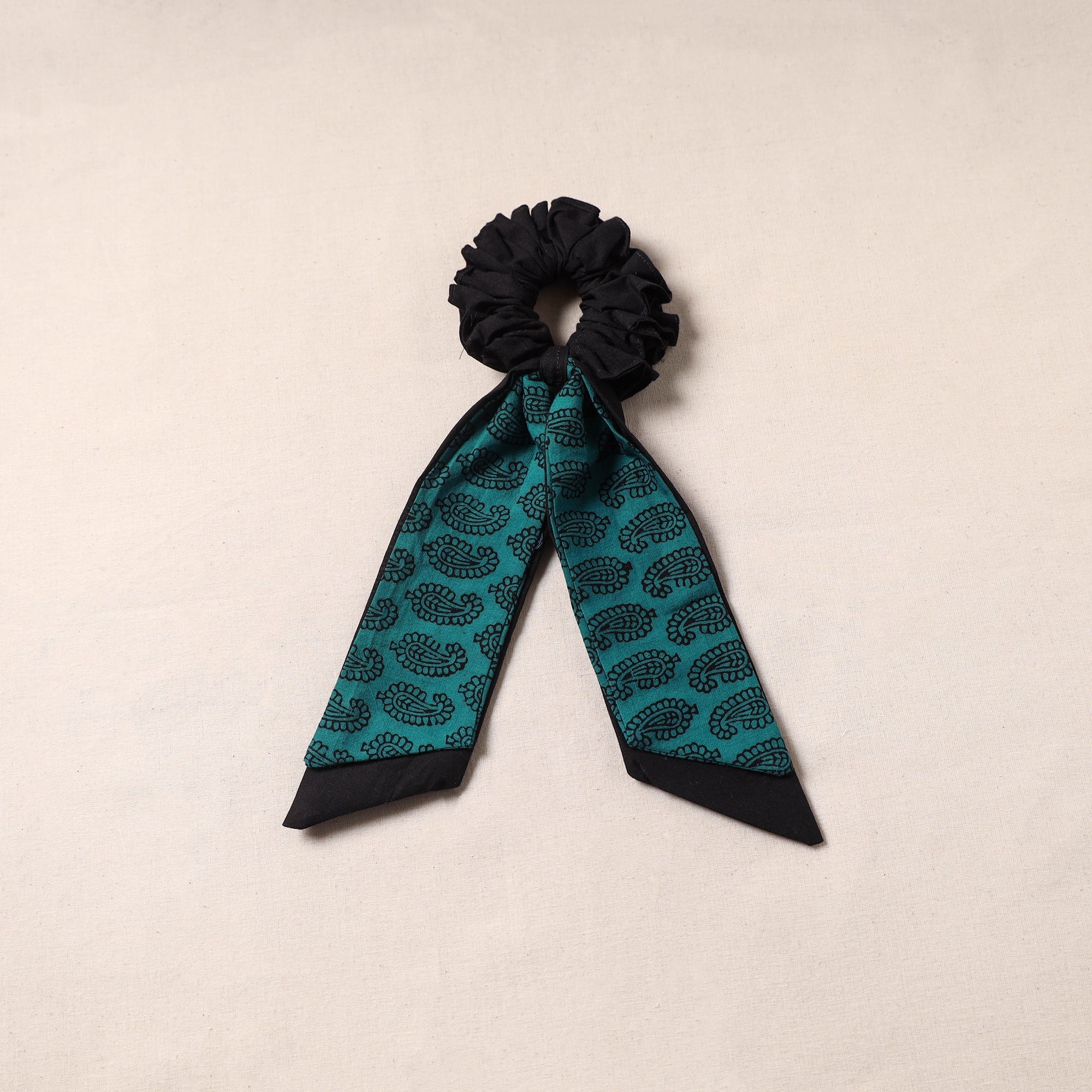 Green - Handmade Rubber Band/Scarf Scrunchie 15