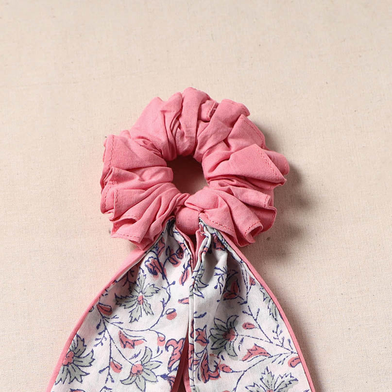 Pink - Handmade Rubber Band/Scarf Scrunchie 18 - Image 2