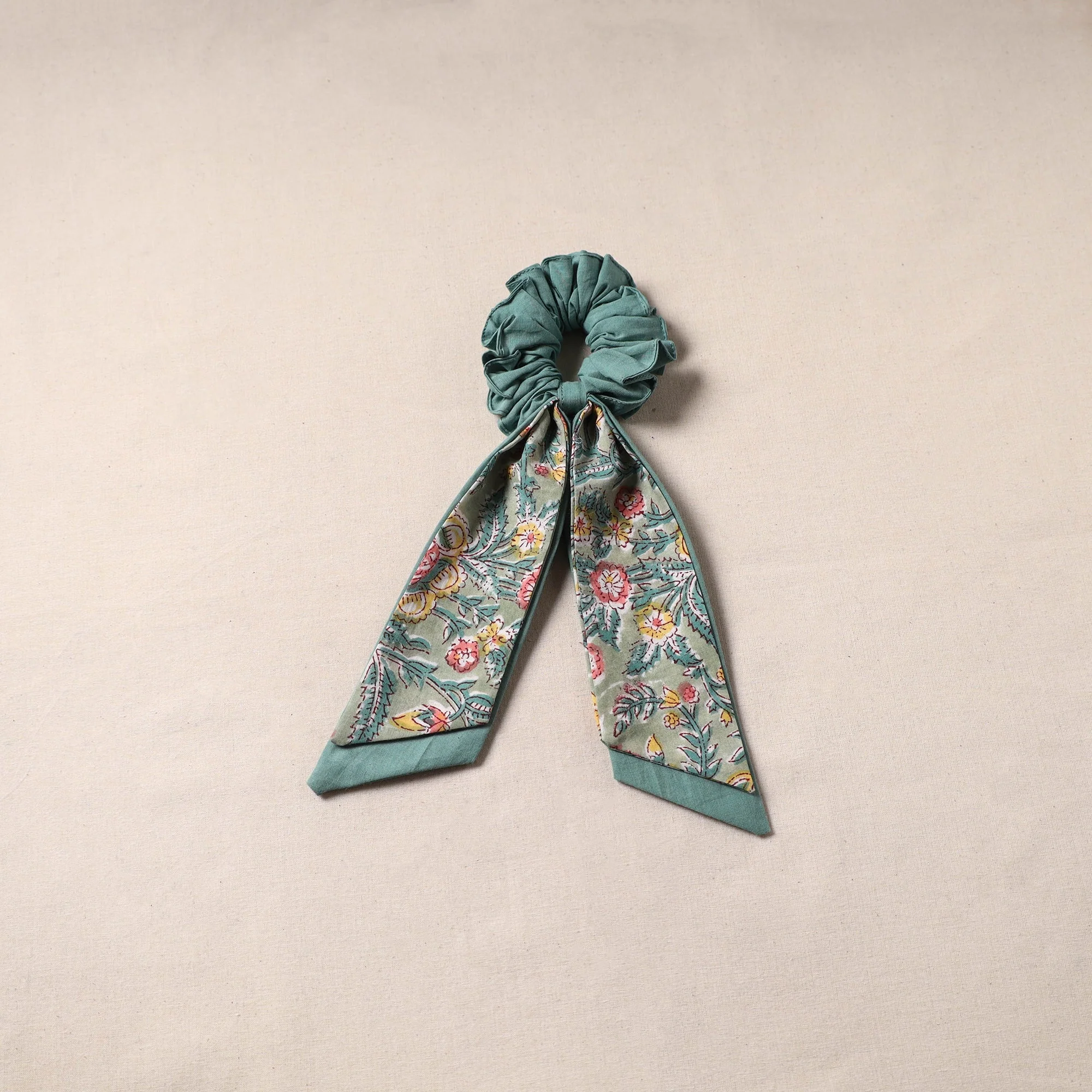 Green - Handmade Rubber Band/Scarf Scrunchie 21