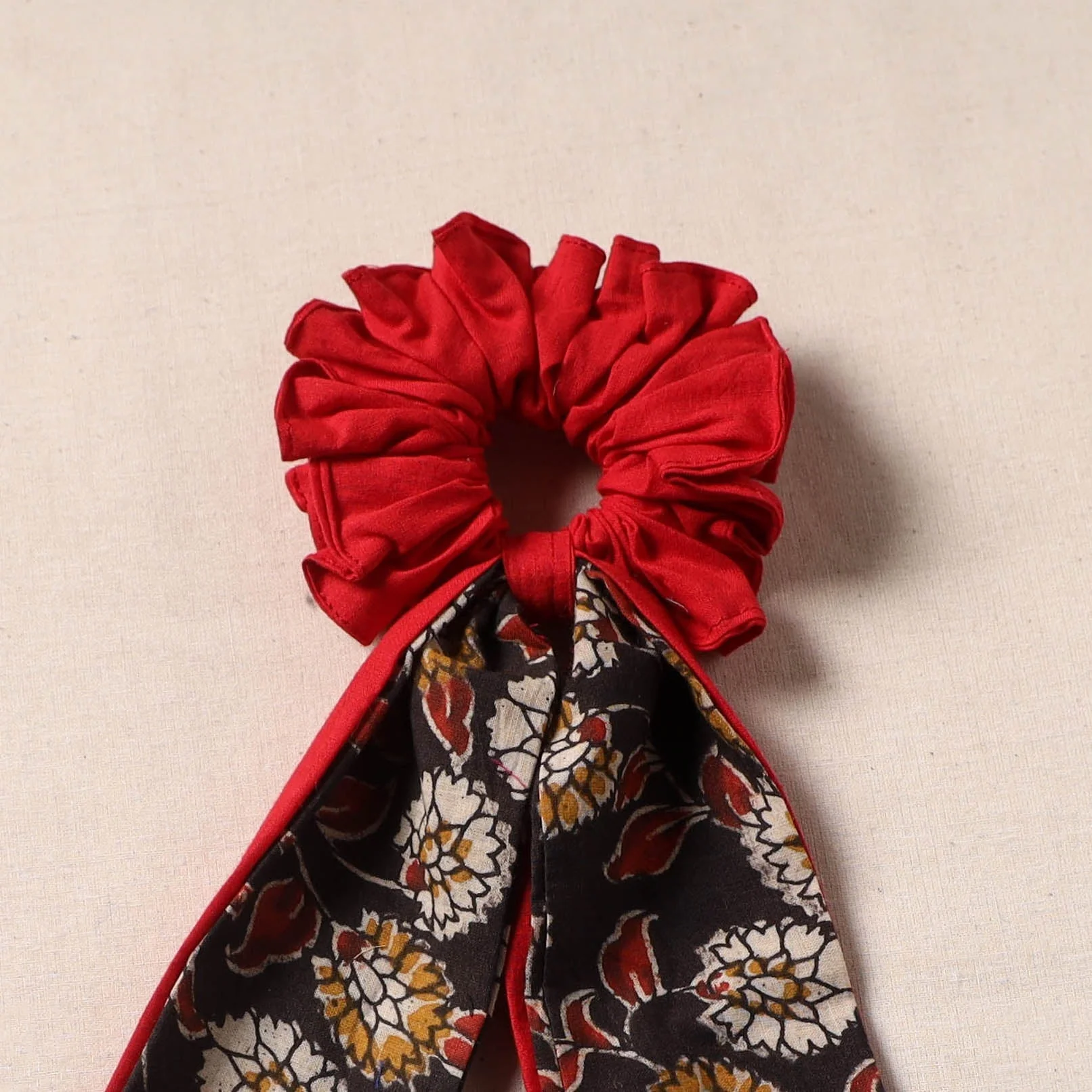 Red - Handmade Rubber Band/Scarf Scrunchie 23 - Image 2
