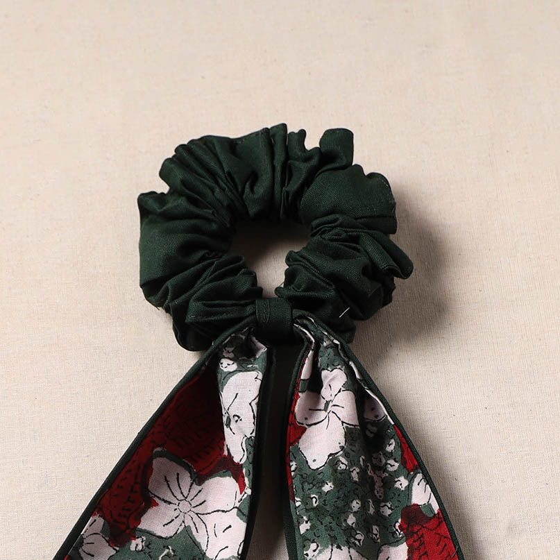 Green - Handmade Rubber Band/Scarf Scrunchie 32 - Image 2