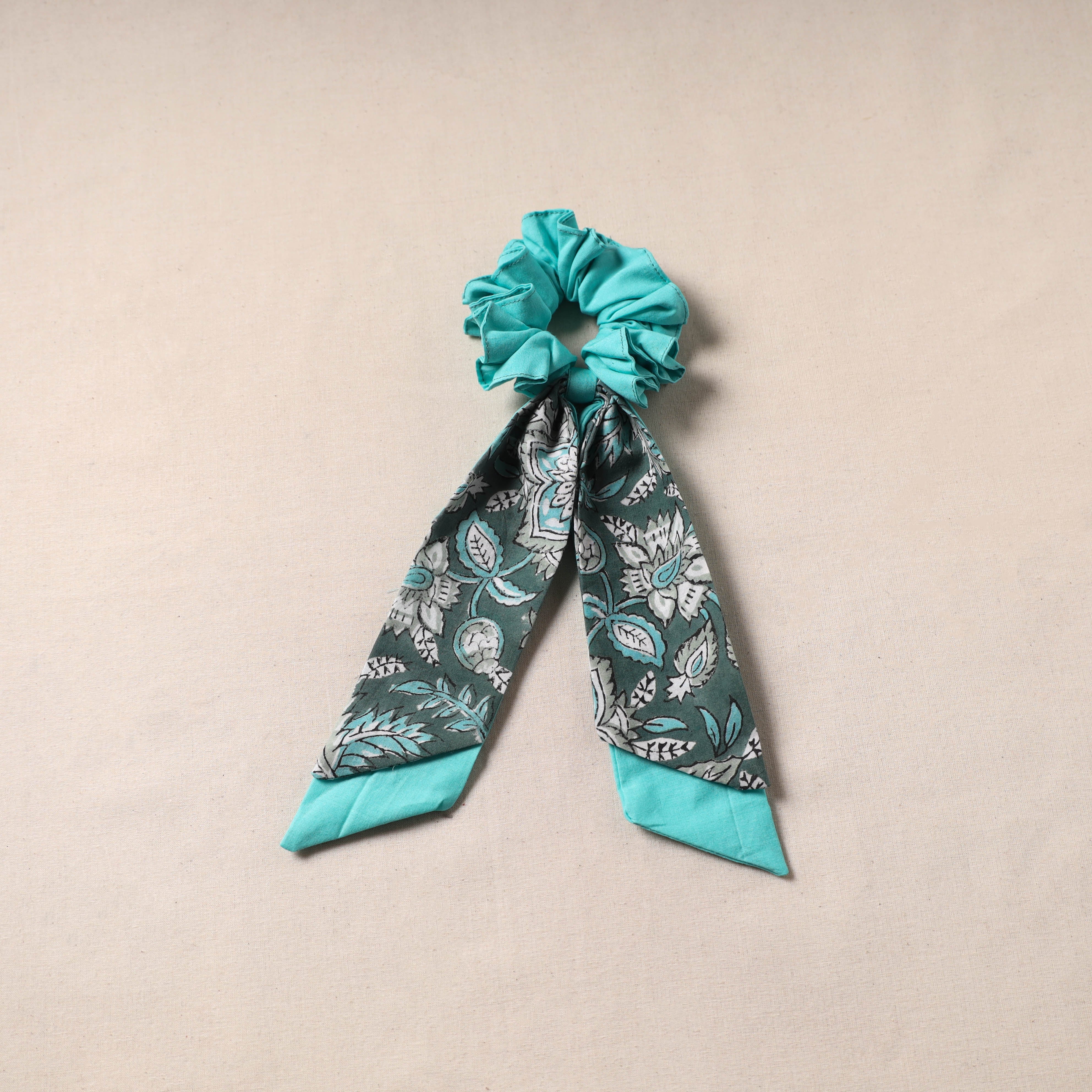 Blue - Handmade Rubber Band/Scarf Scrunchie 33