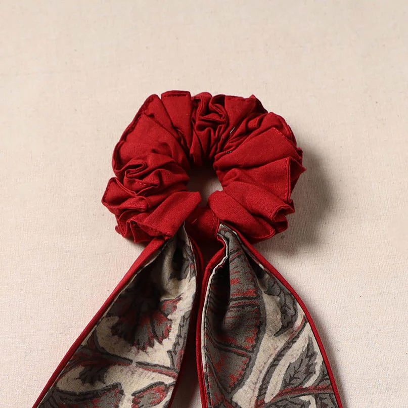 Red - Handmade Rubber Band/Scarf Scrunchie 39 - Image 2