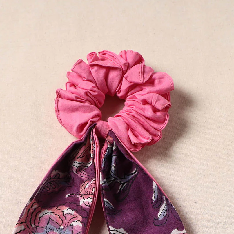 Pink - Handmade Rubber Band/Scarf Scrunchie 40 - Image 2