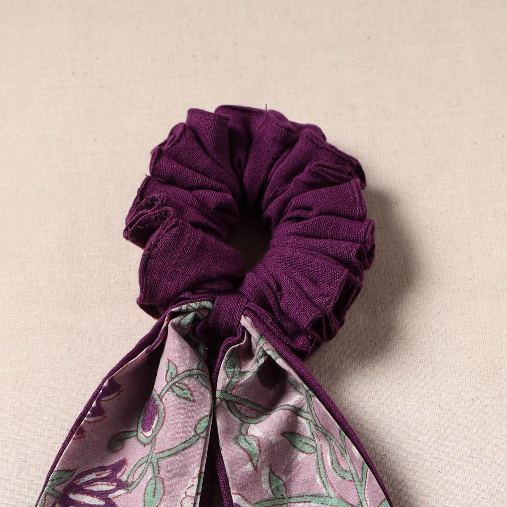 Purple - Handmade Rubber Band/Scarf Scrunchie 44 - Image 2