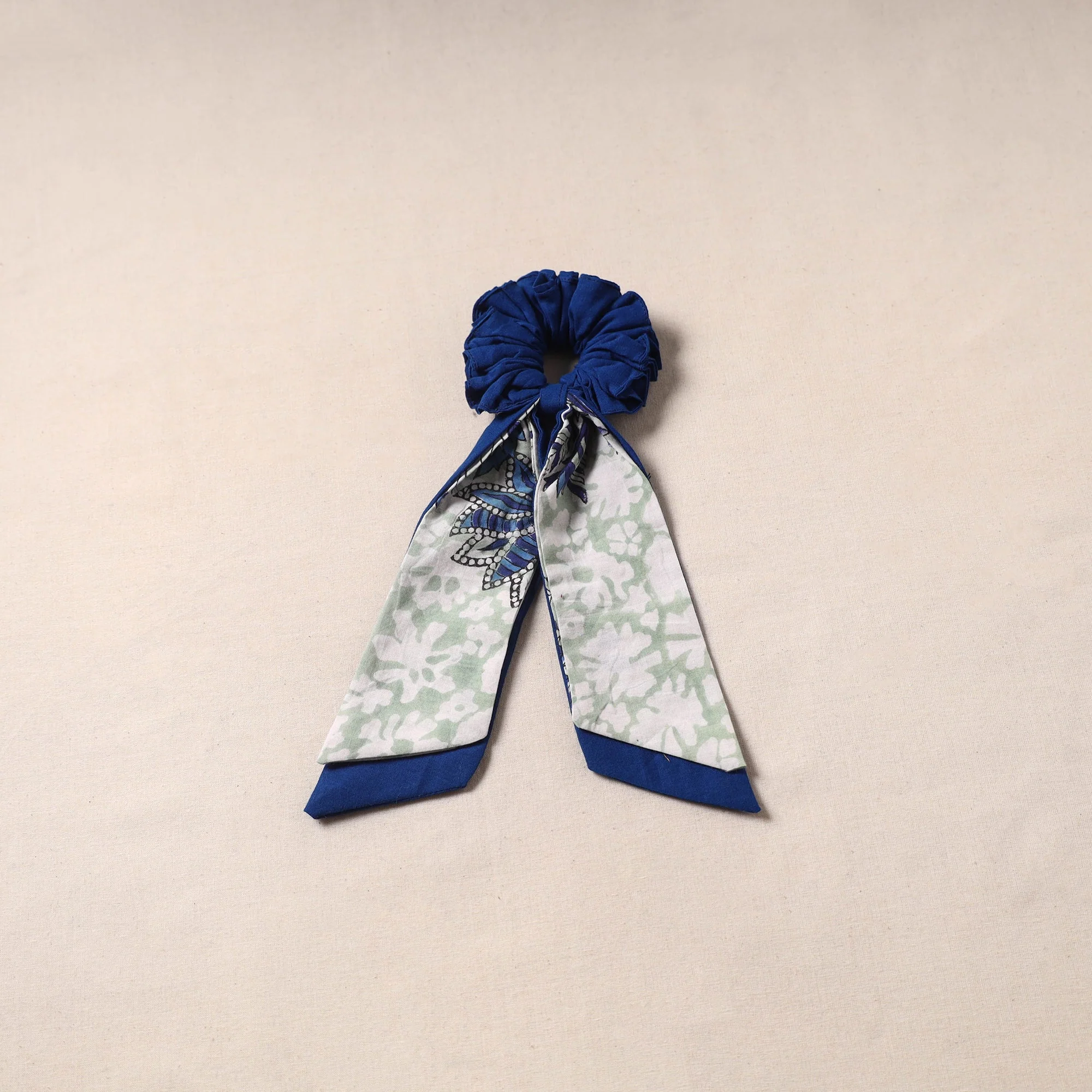 Blue - Handmade Rubber Band/Scarf Scrunchie 58