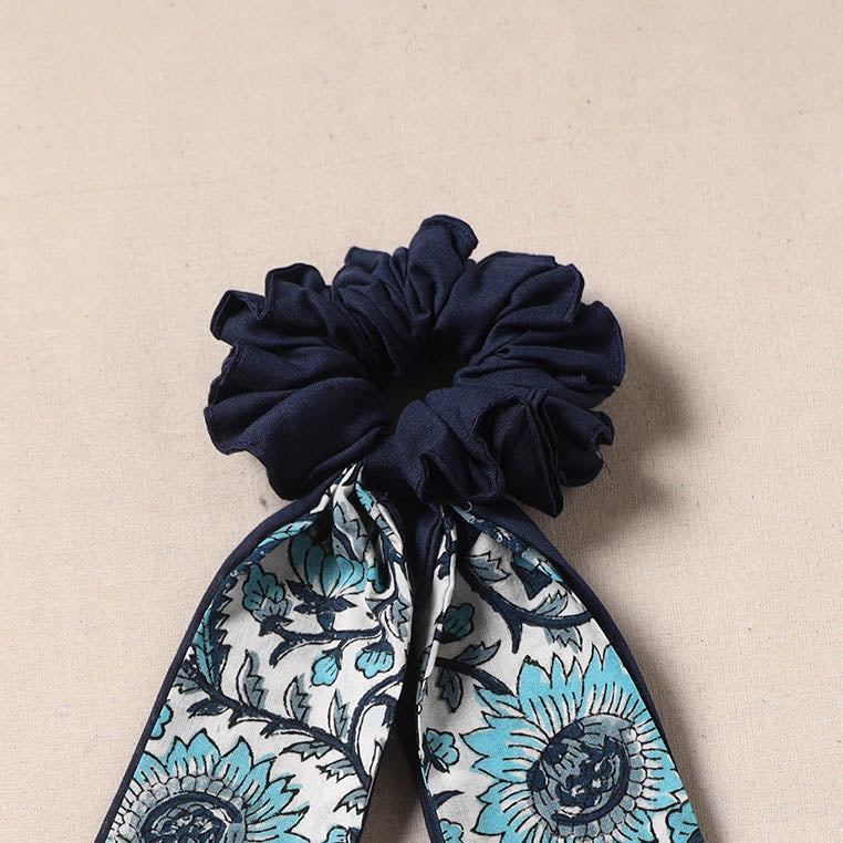 Blue - Handmade Rubber Band/Scarf Scrunchie 66 - Image 2