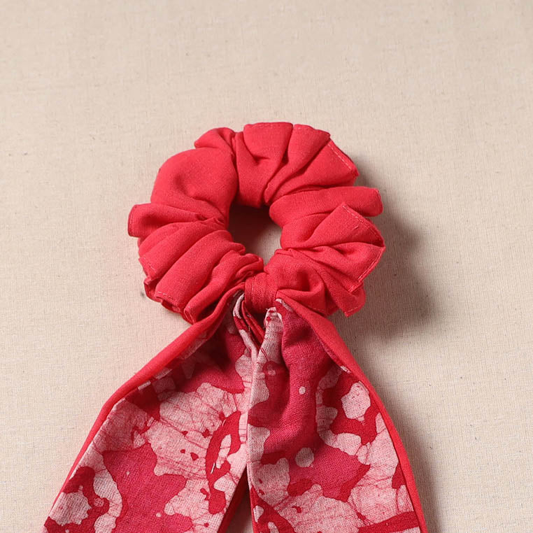 Red - Handmade Rubber Band/Scarf Scrunchie 92 - Image 2