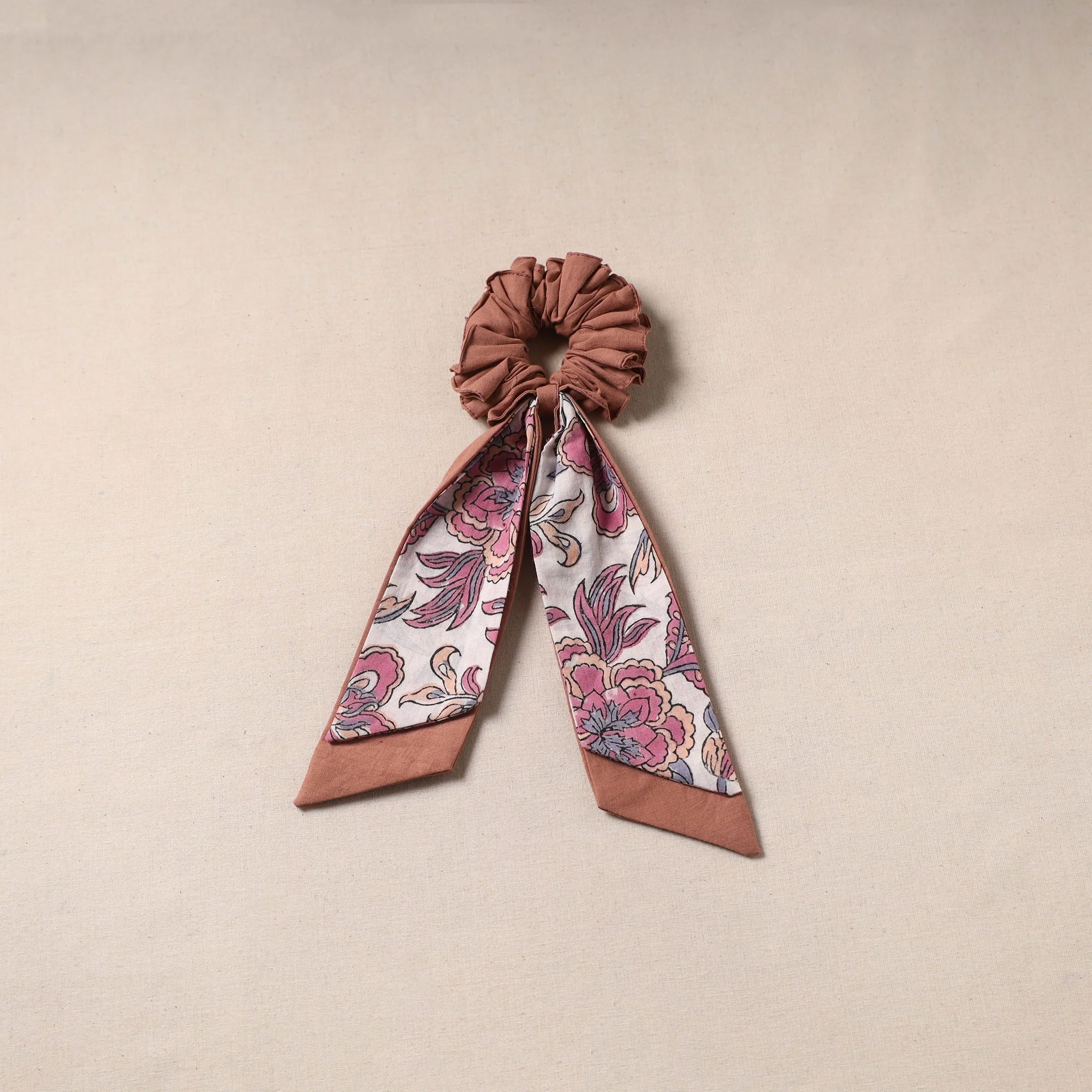 Brown - Handmade Rubber Band/Scarf Scrunchie 99