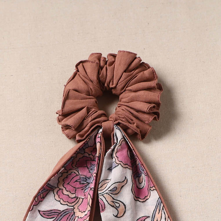 Brown - Handmade Rubber Band/Scarf Scrunchie 99 - Image 2
