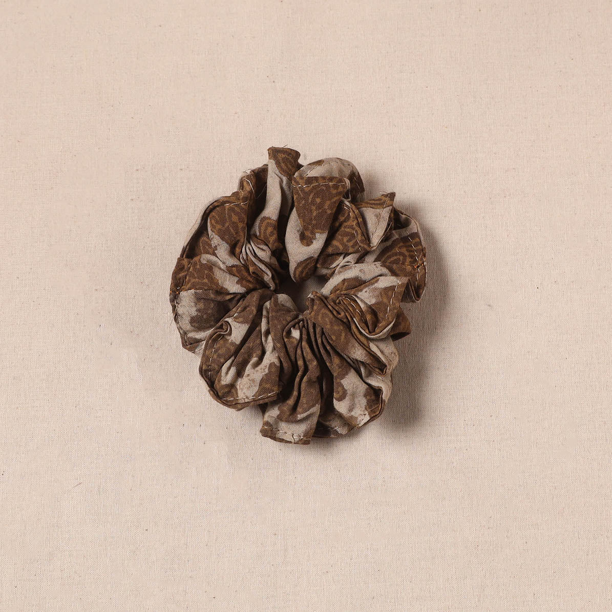Brown - Handmade Rubber Band/Scrunchie 106 - Image 2