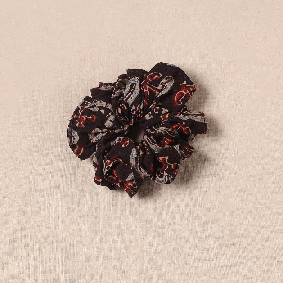 Black - Handmade Rubber Band/Scrunchie 116 - Image 2