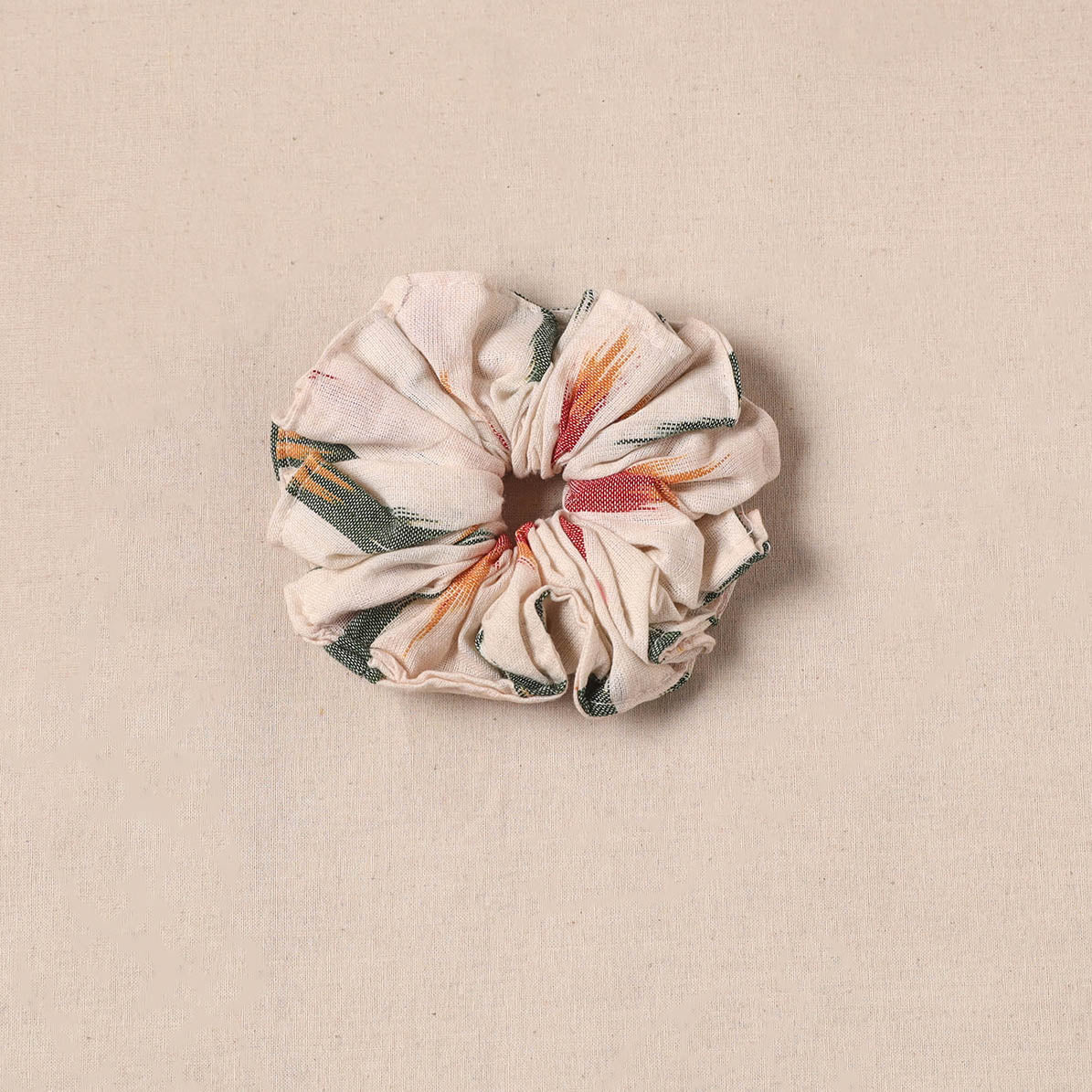 White - Handmade Rubber Band/Scrunchie 121 - Image 2