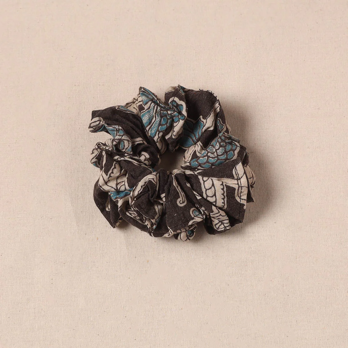 Black - Handmade Rubber Band/Scrunchie 131 - Image 2