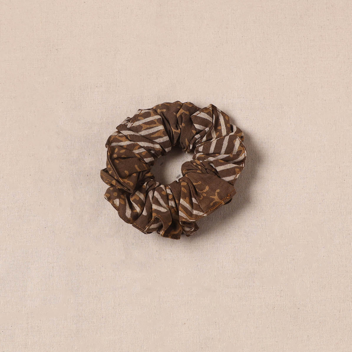 Brown - Handmade Rubber Band/Scrunchie 41 - Image 2