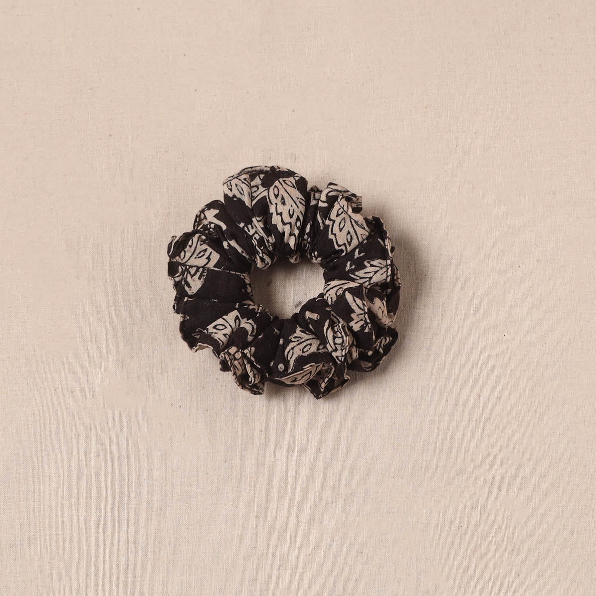 Black - Handmade Rubber Band/Scrunchie 44 - Image 2