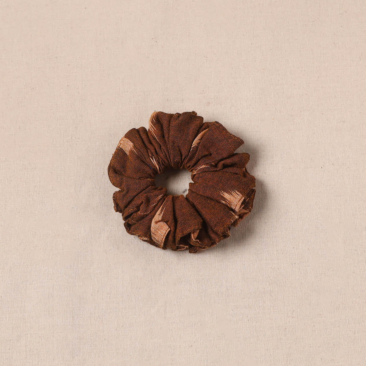 Brown - Handmade Rubber Band/Scrunchie 46 - Image 2