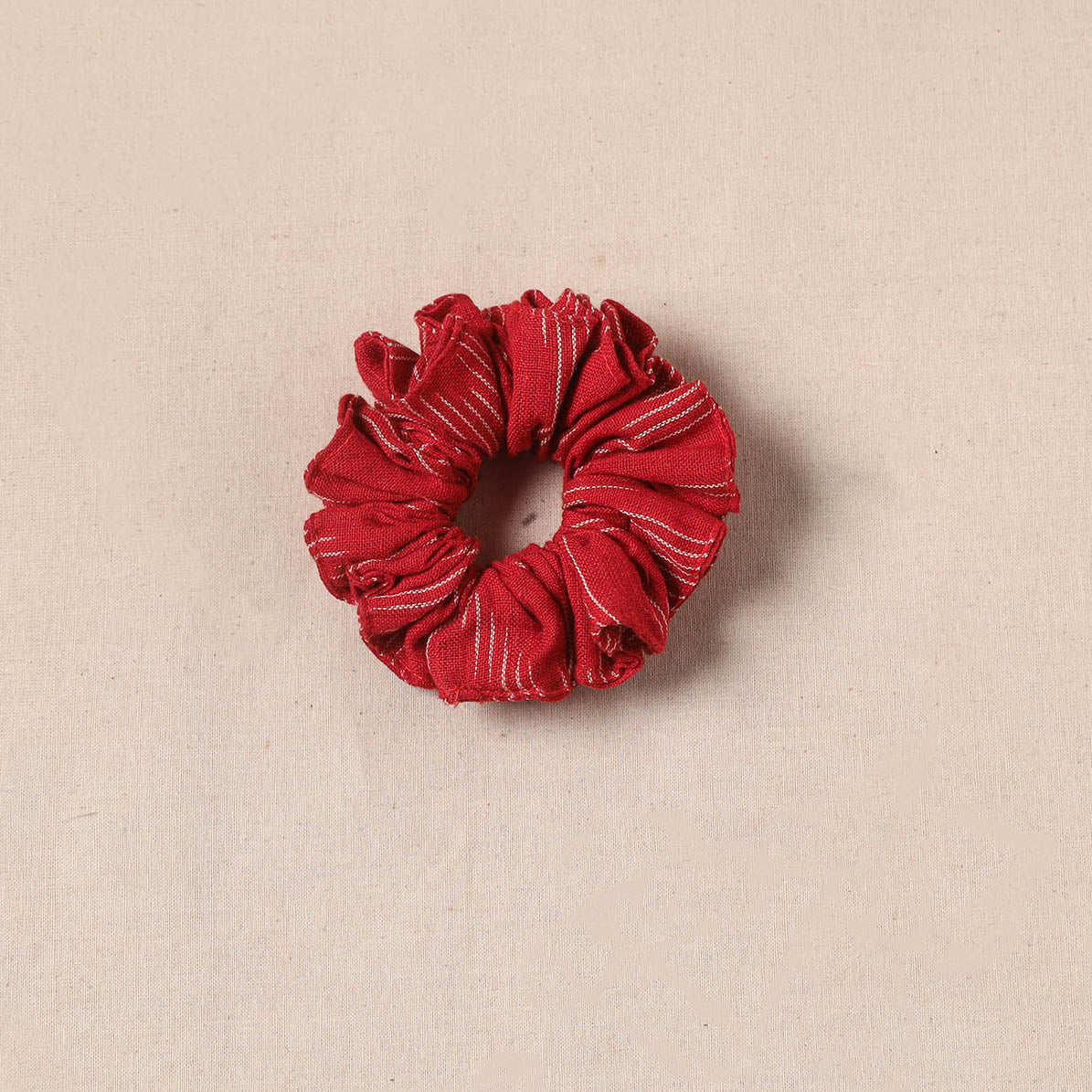 Red - Handmade Rubber Band/Scrunchie 62 - Image 2