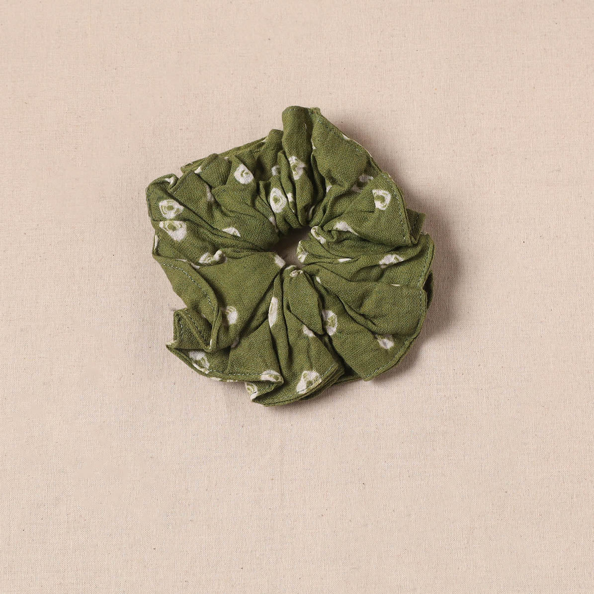 Green - Handmade Rubber Band/Scrunchie 90 - Image 2