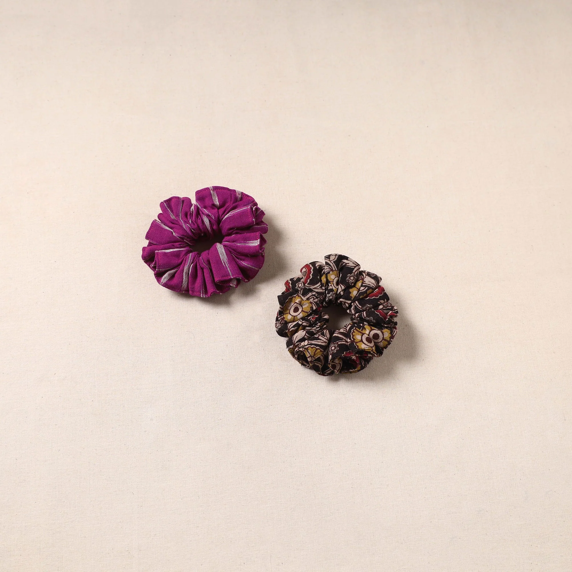 Multicolor - Handmade Rubber Band/Scrunchies (Set of 2) 155
