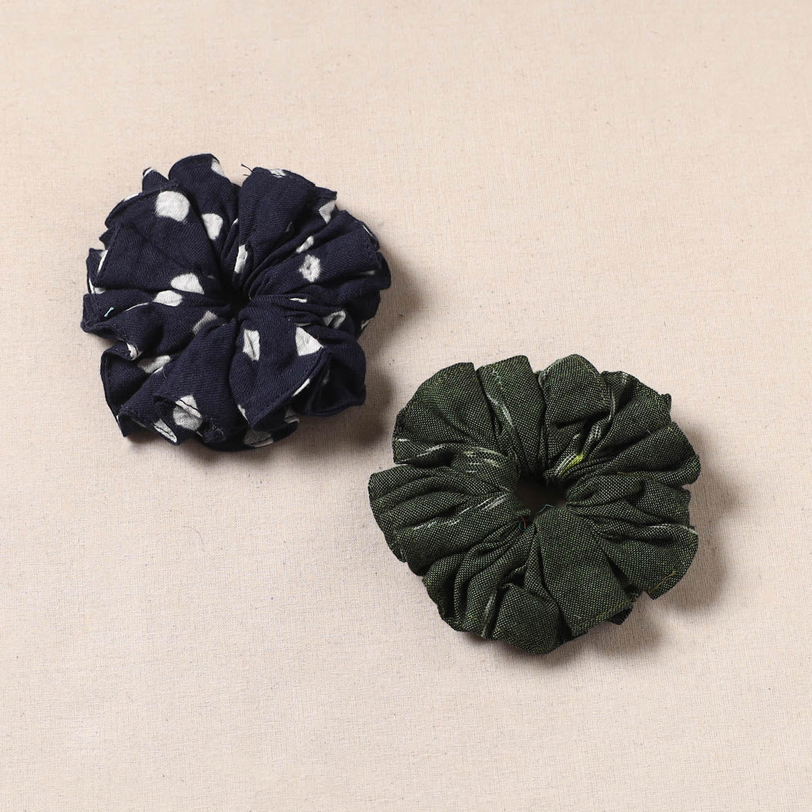 Multicolor - Handmade Rubber Band/Scrunchies (Set of 2) 181 - Image 2