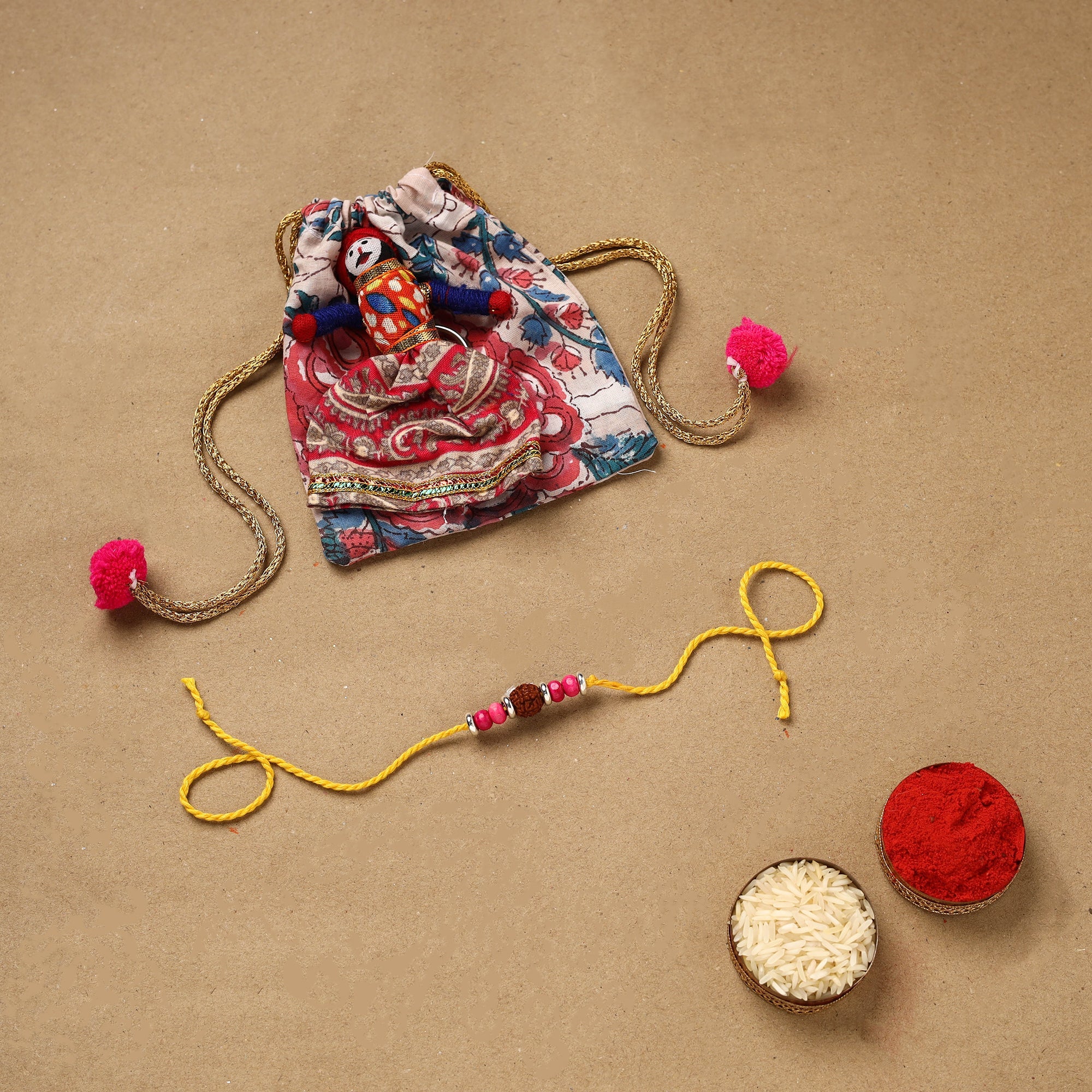 Rudraksha - Handmade Rudraksh Work Rakhi 44
