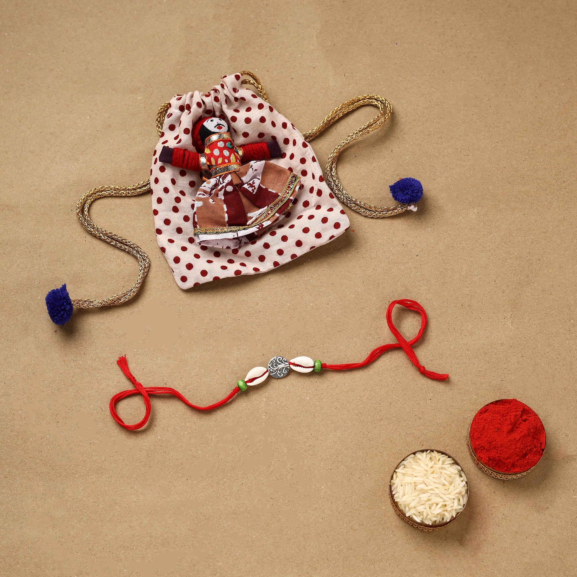 Handmade Shell Work Rakhi 141