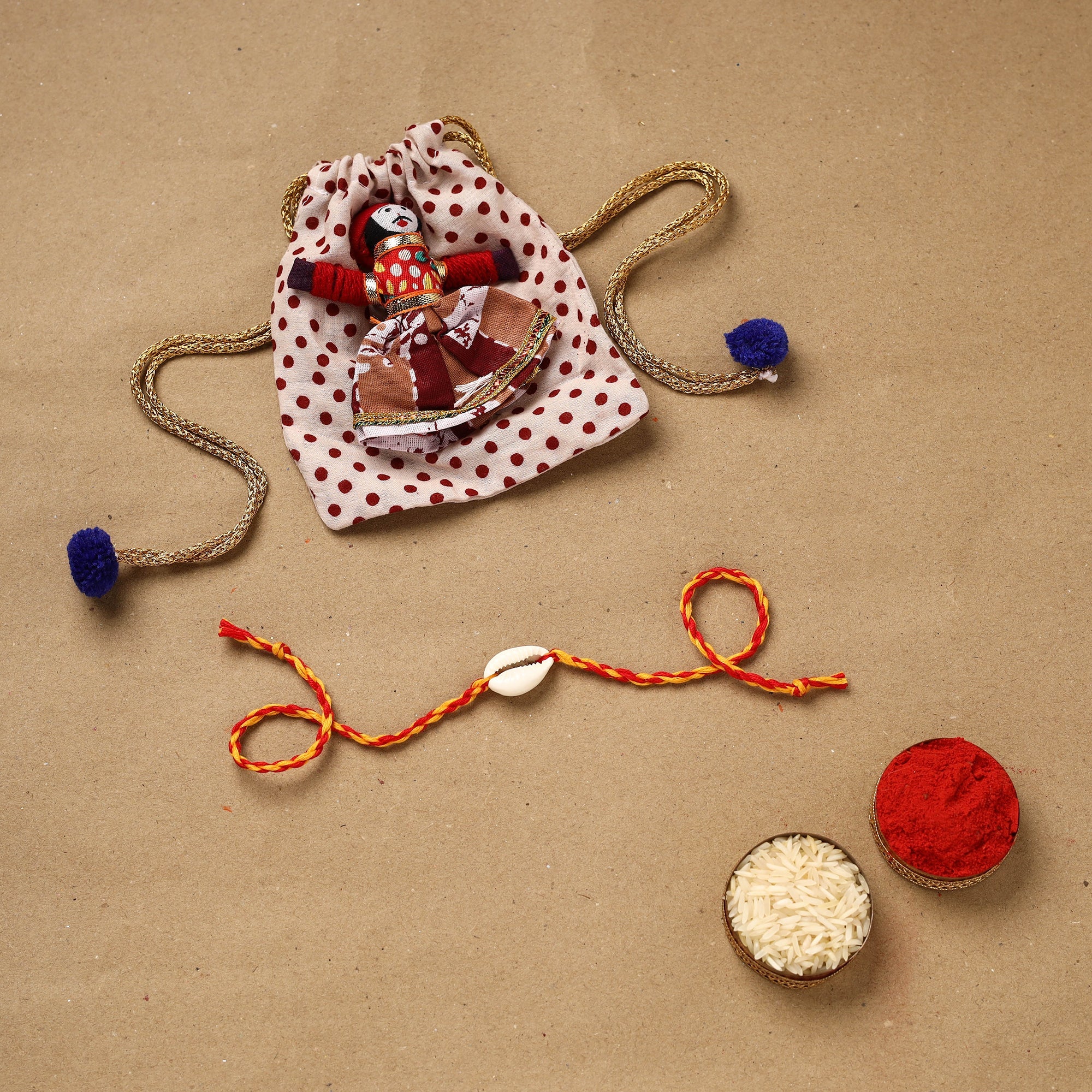 Handmade Shell Work Rakhi 143