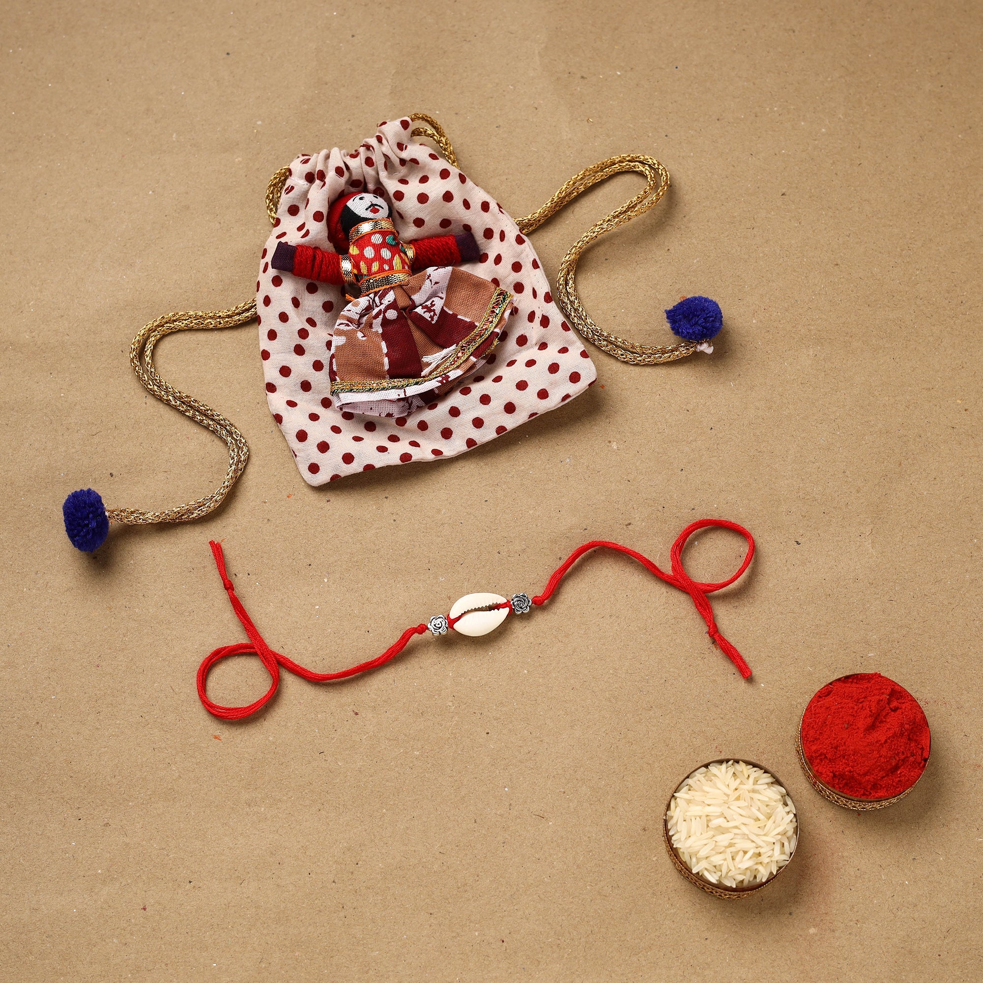 Handmade Shell Work Rakhi 148