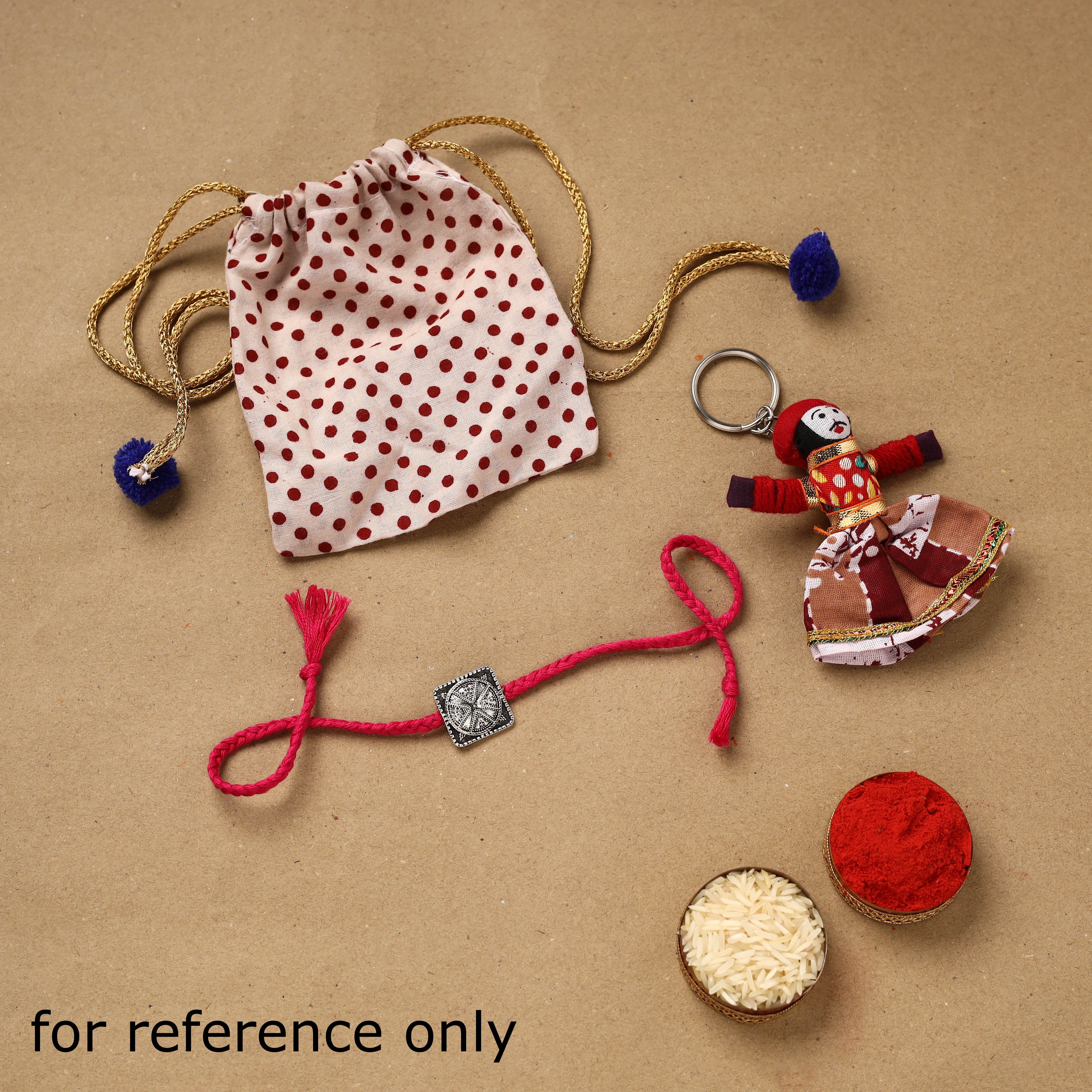 Handmade Shell Work Rakhi 148 - Image 3