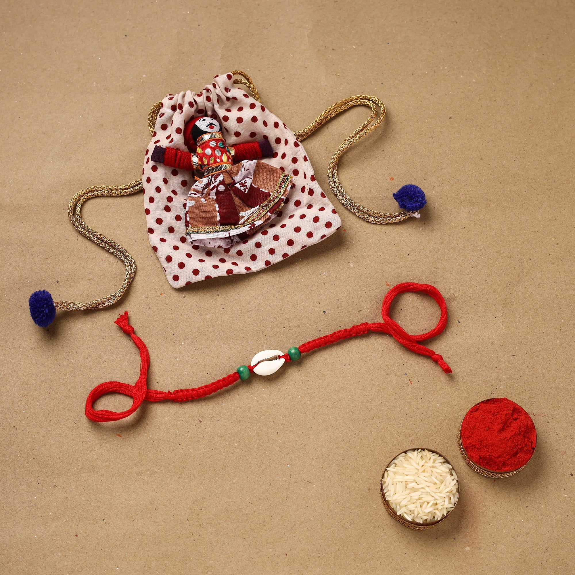 Handmade Shell Work Rakhi 151