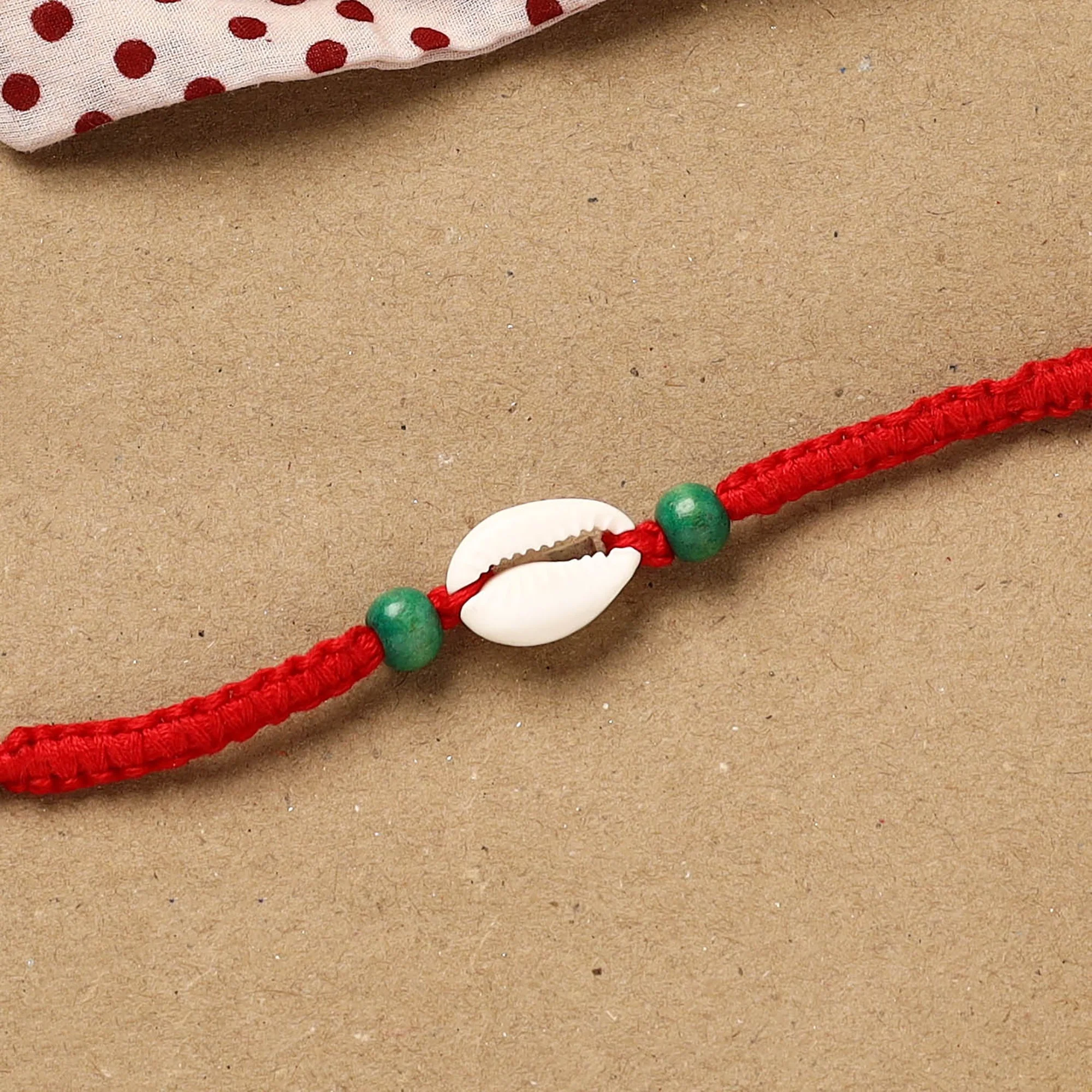 Handmade Shell Work Rakhi 151 - Image 2