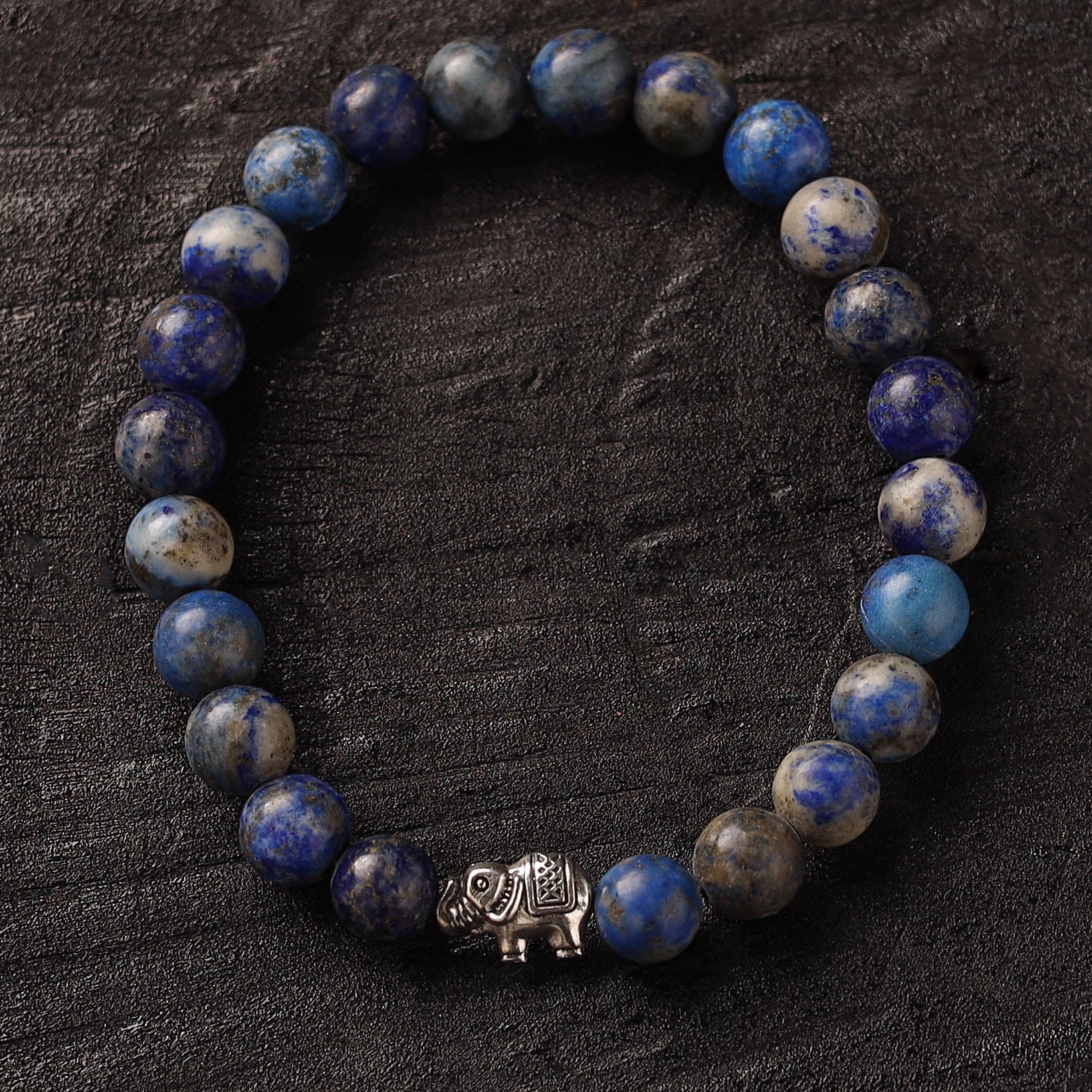 Handmade Stone Beaded Bracelet with Elephant Charm 19 - Image 2