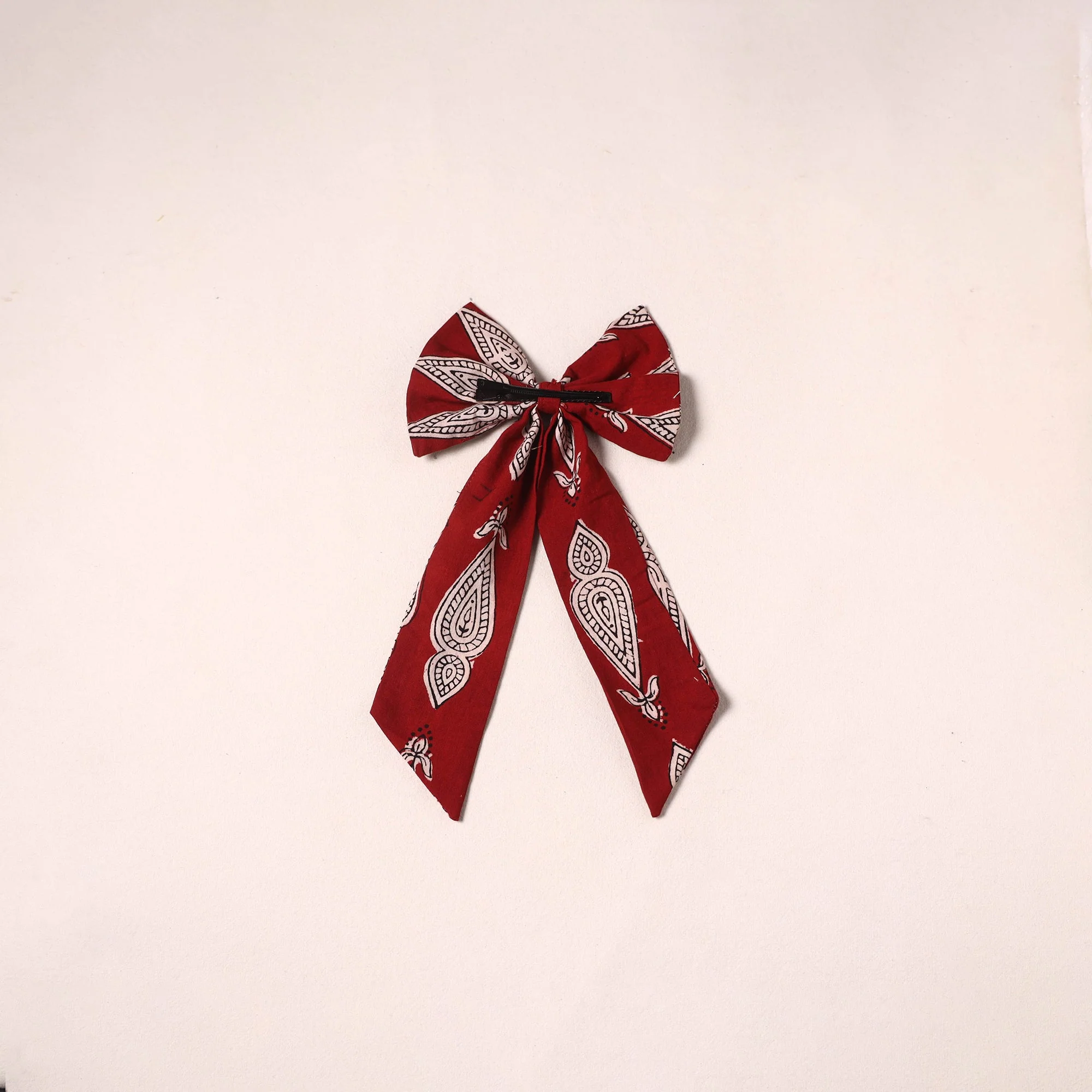 Red - Handmade Women's Bow Hair Clip 53 - Image 2