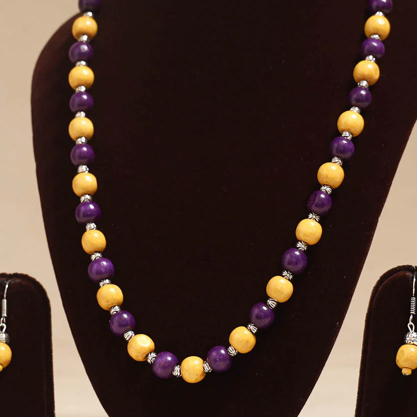 Multicolor - Handmade Wooden Beads GS Necklace Set 14 - Image 2