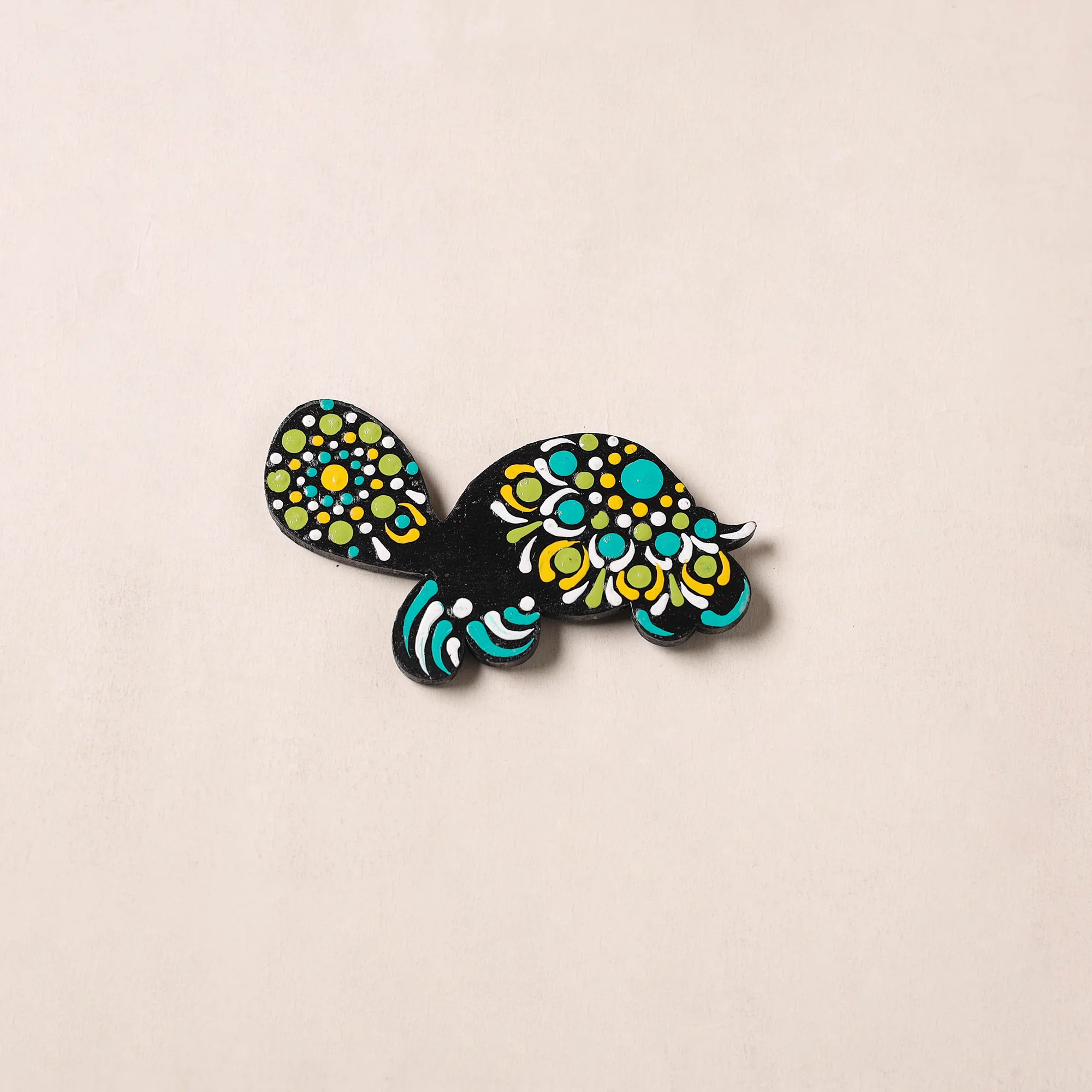 Multicolor - Tortoise Handpainted Mandala Art Wooden Fridge Magnet 22