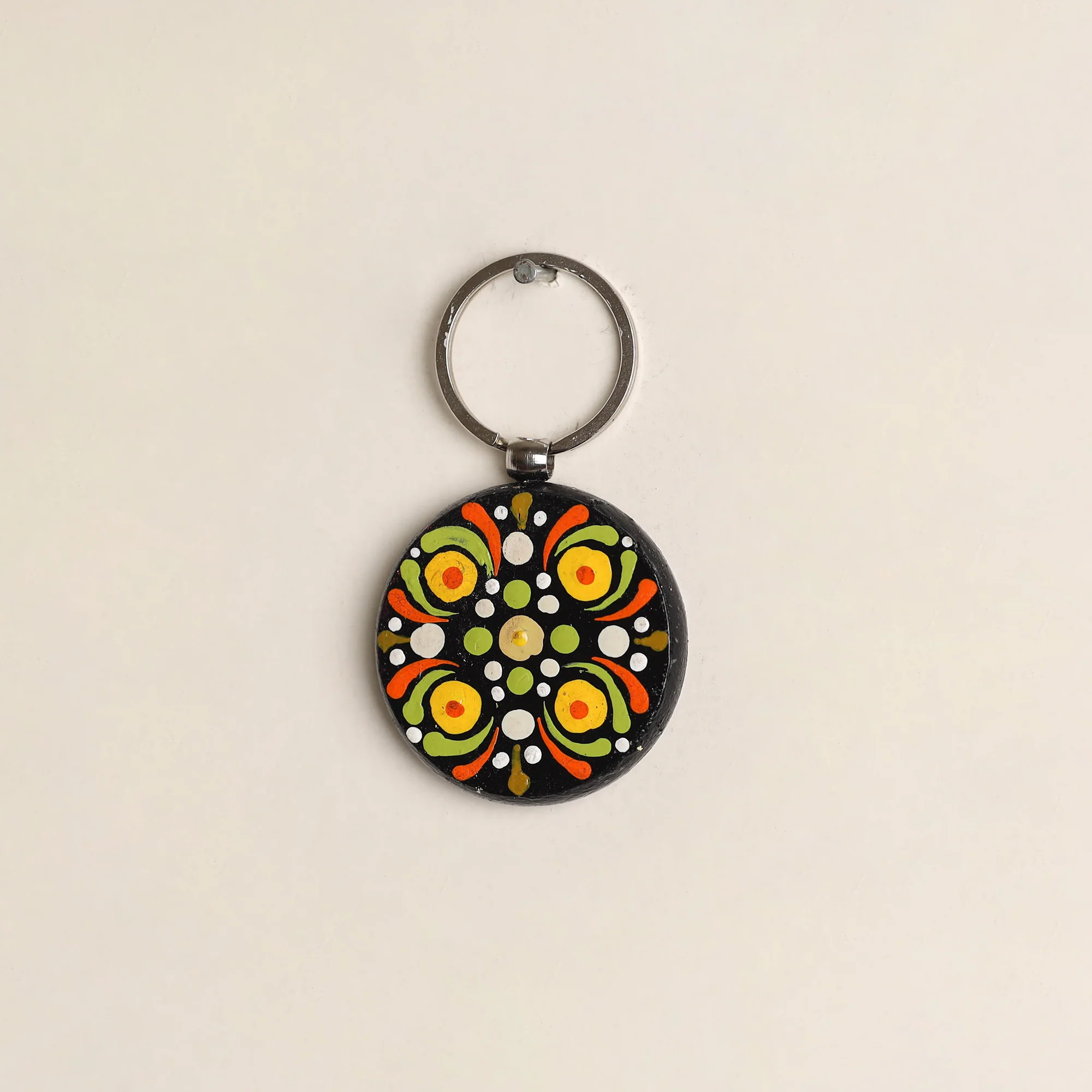 Multicolor - Handpainted Mandala Art Wooden Keychain 76 - Image 2