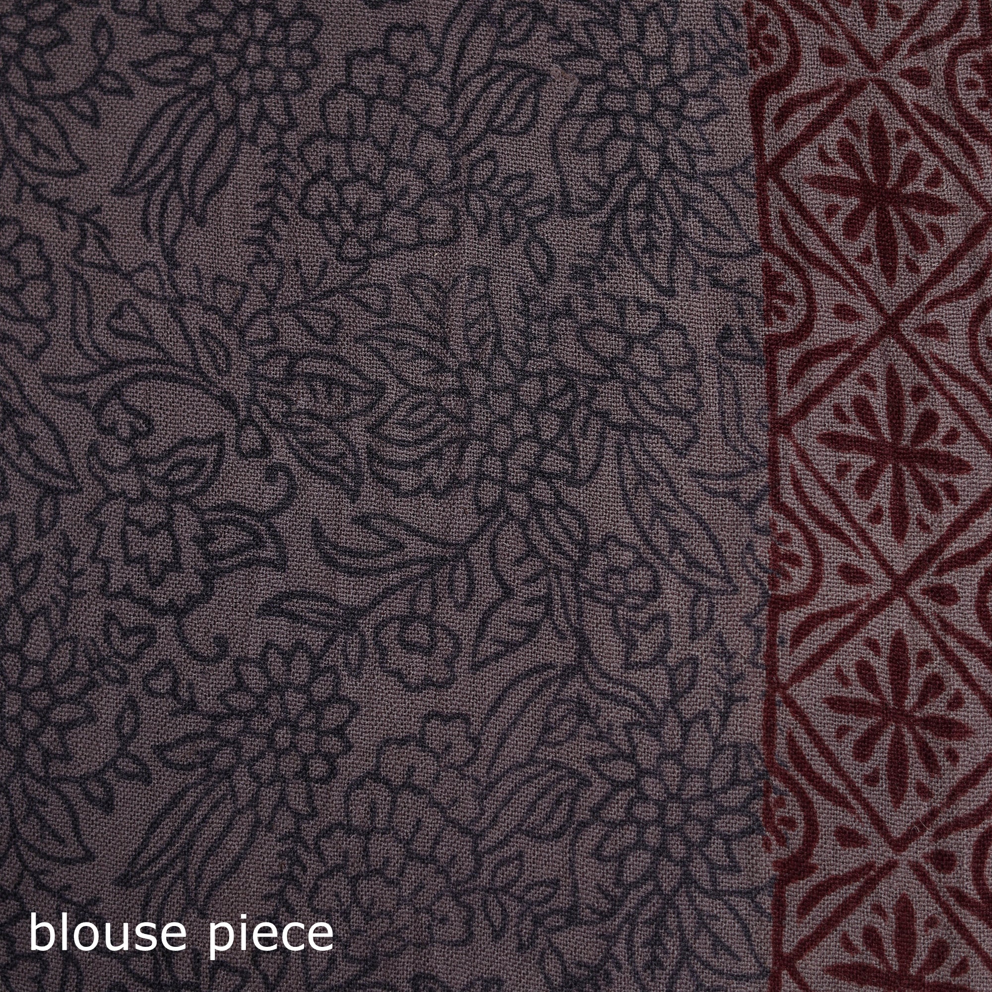 Handwoven Merino Wool Natural Dyed Hand Block Bagh Print Saree 08 - Image 5