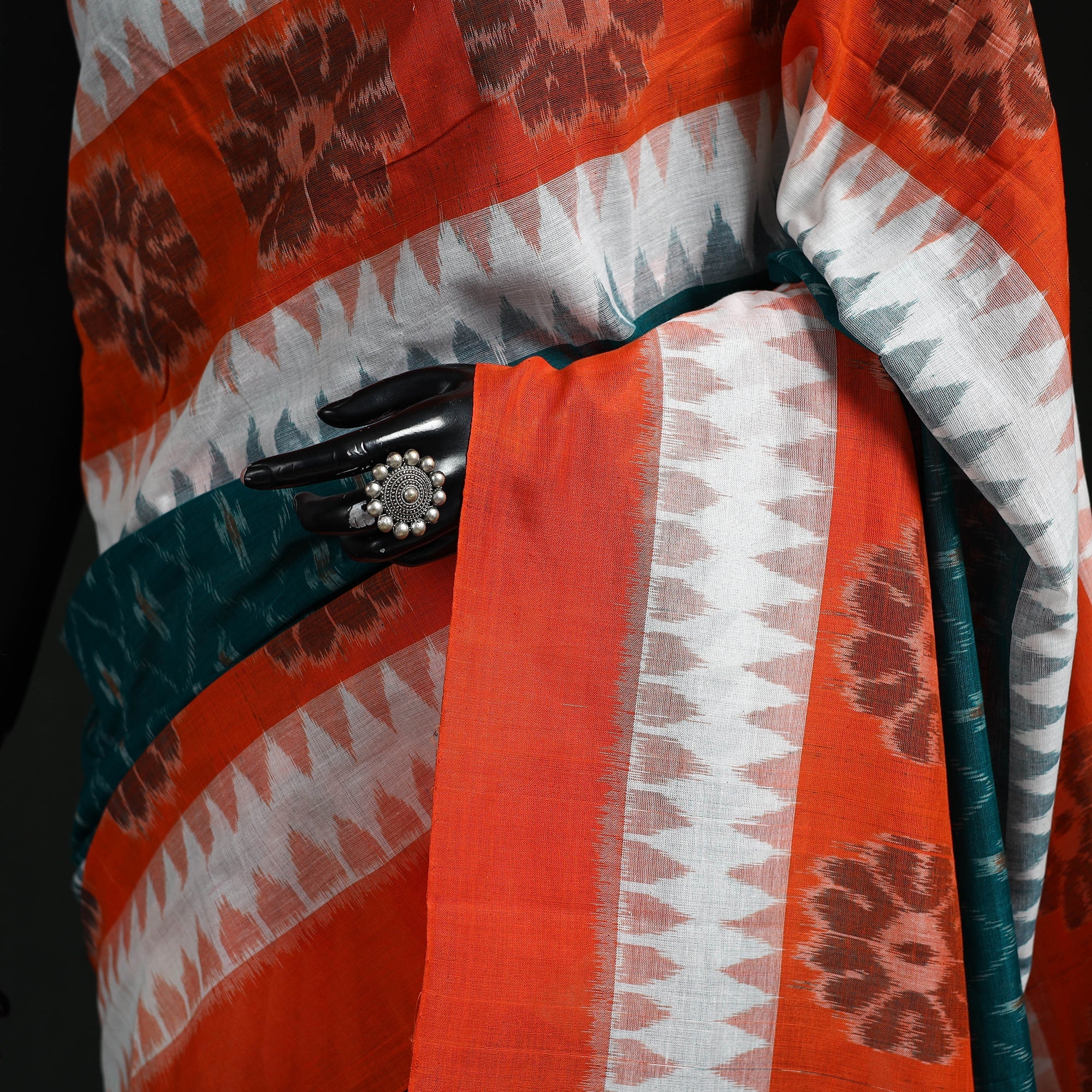 Multicolor - Ikat Handloom Cotton Sambalpuri Saree 52 - Image 3