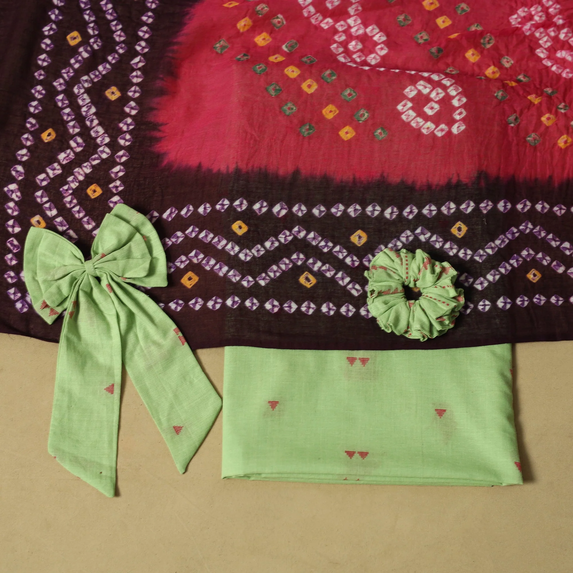 Green - Jacquard Cotton 2pc Unstitched Dress Material 05 - Image 5