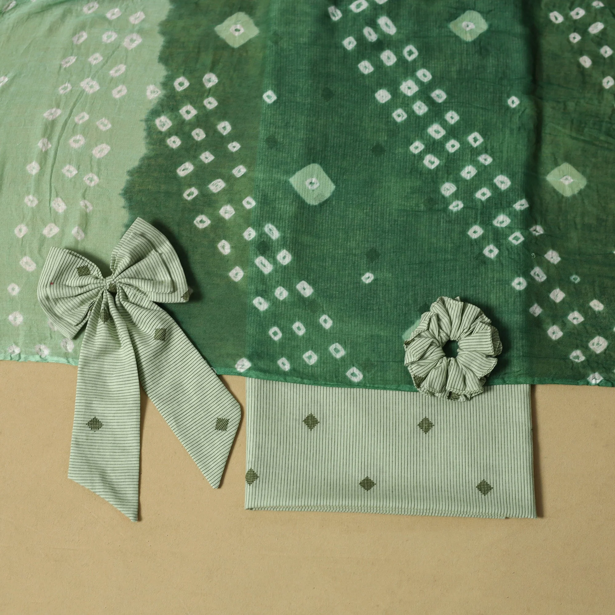 Green - Jacquard Cotton 2pc Unstitched Dress Material 07 - Image 5