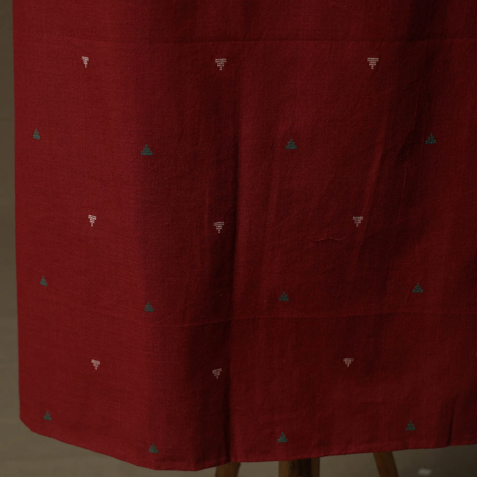 Black - Maroon - Jacquard Cotton 2pc Unstitched Dress Material Kurta Set 69 - Image 5
