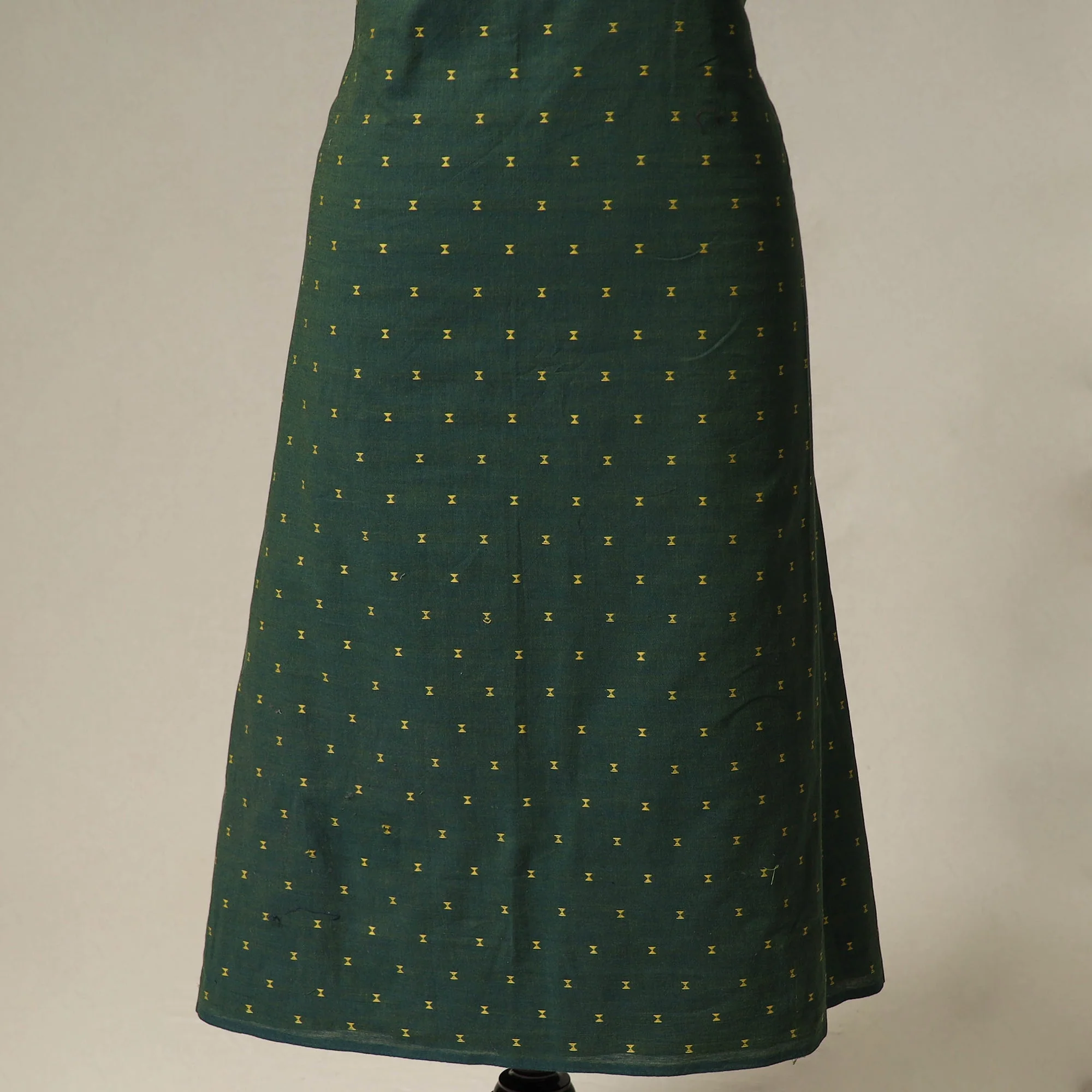 Green - Jacquard Cotton 2pc Unstitched Dress Material with Jewellery Set 12 - Image 4