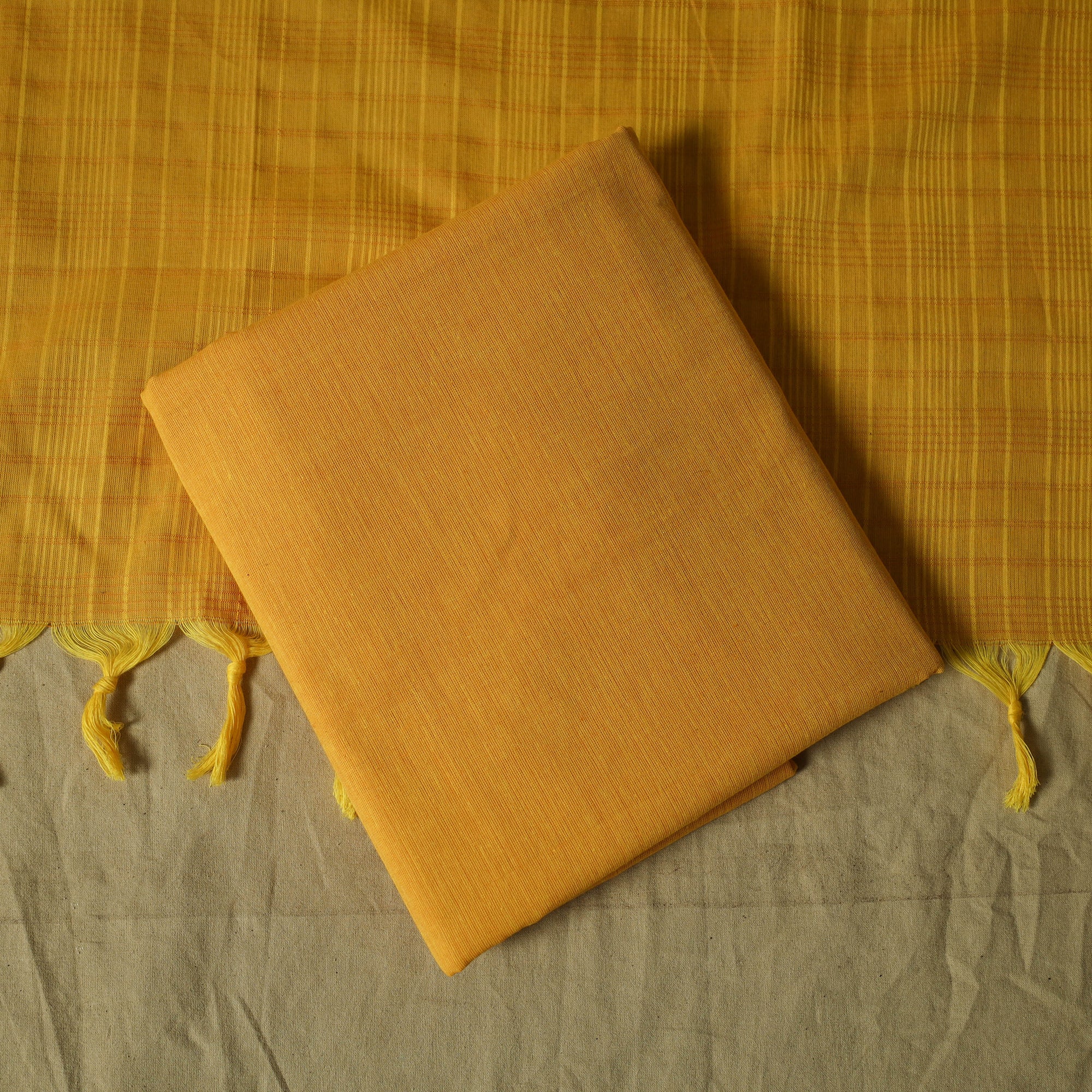 Yellow - Jacquard Cotton 3pc Unstitched Dress Material 26 - Image 5